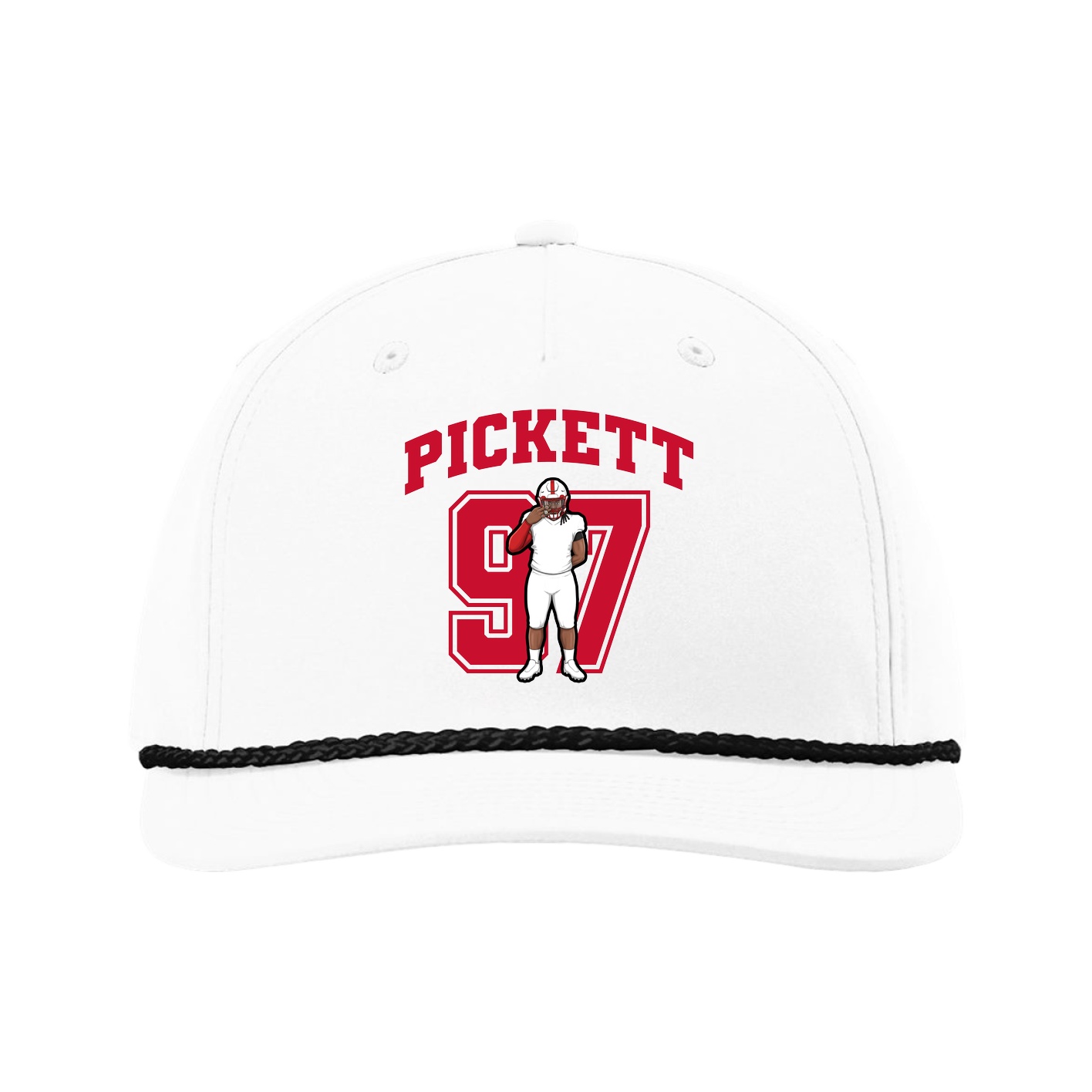 Five-Panel Classic Rope Cap — Number in White