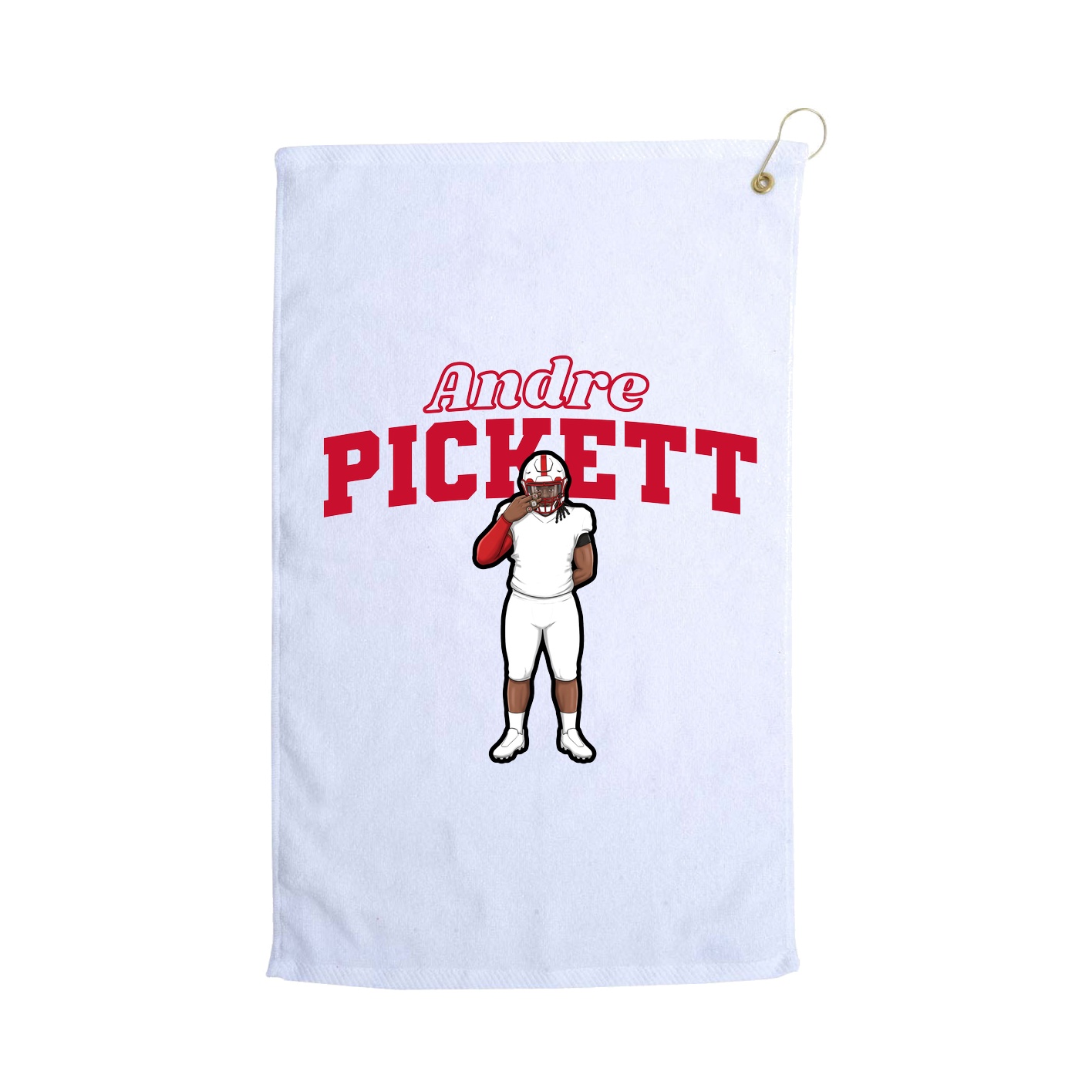 Golf Towel — Name Arch in White