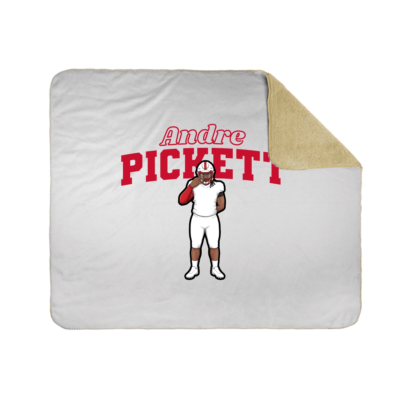 Throw Blanket — Name Arch in White