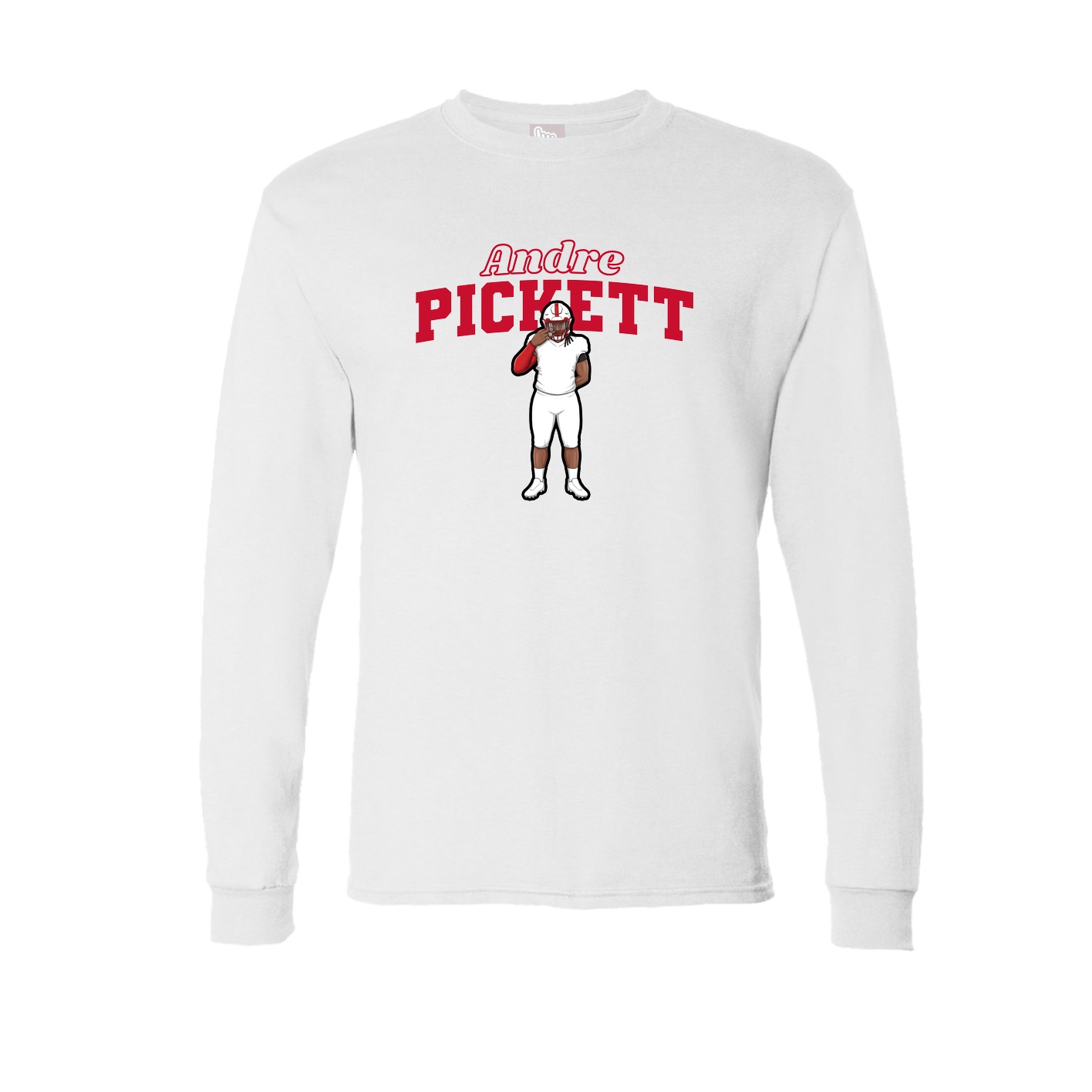 Long Sleeve Tee — Name Arch in White