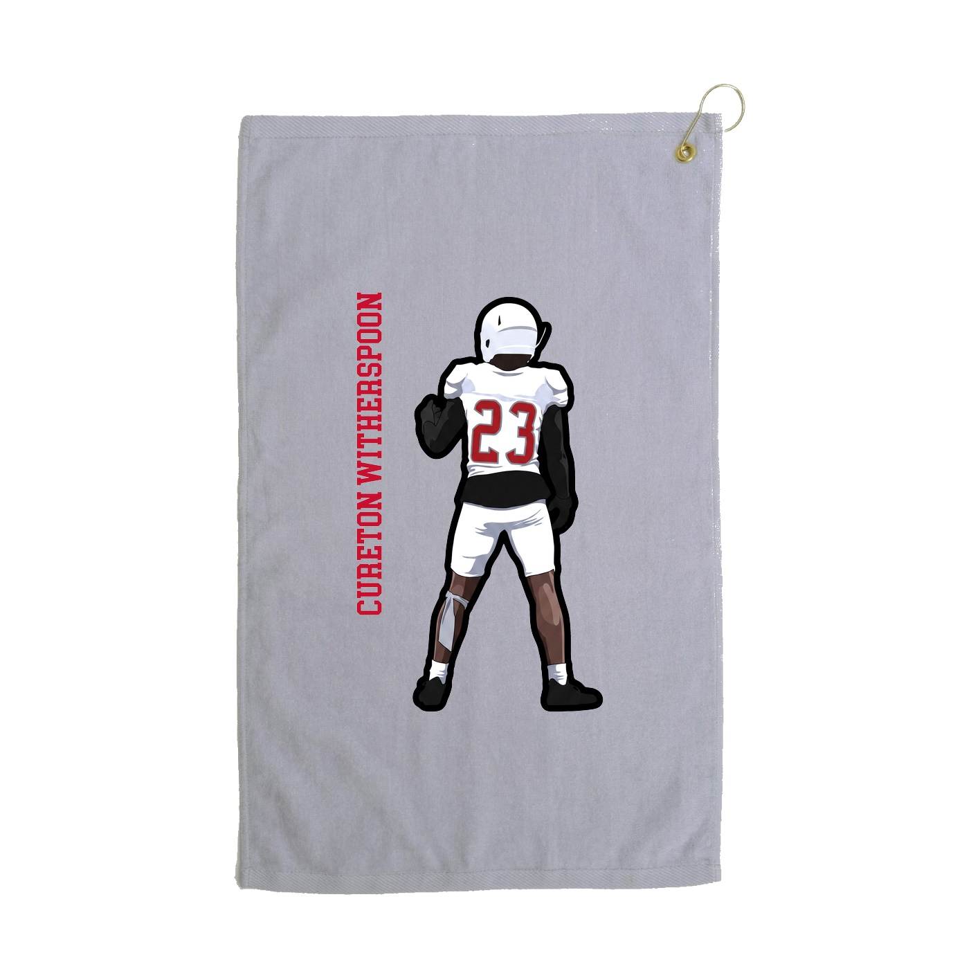 Golf Towel — Name Vertical in Grey