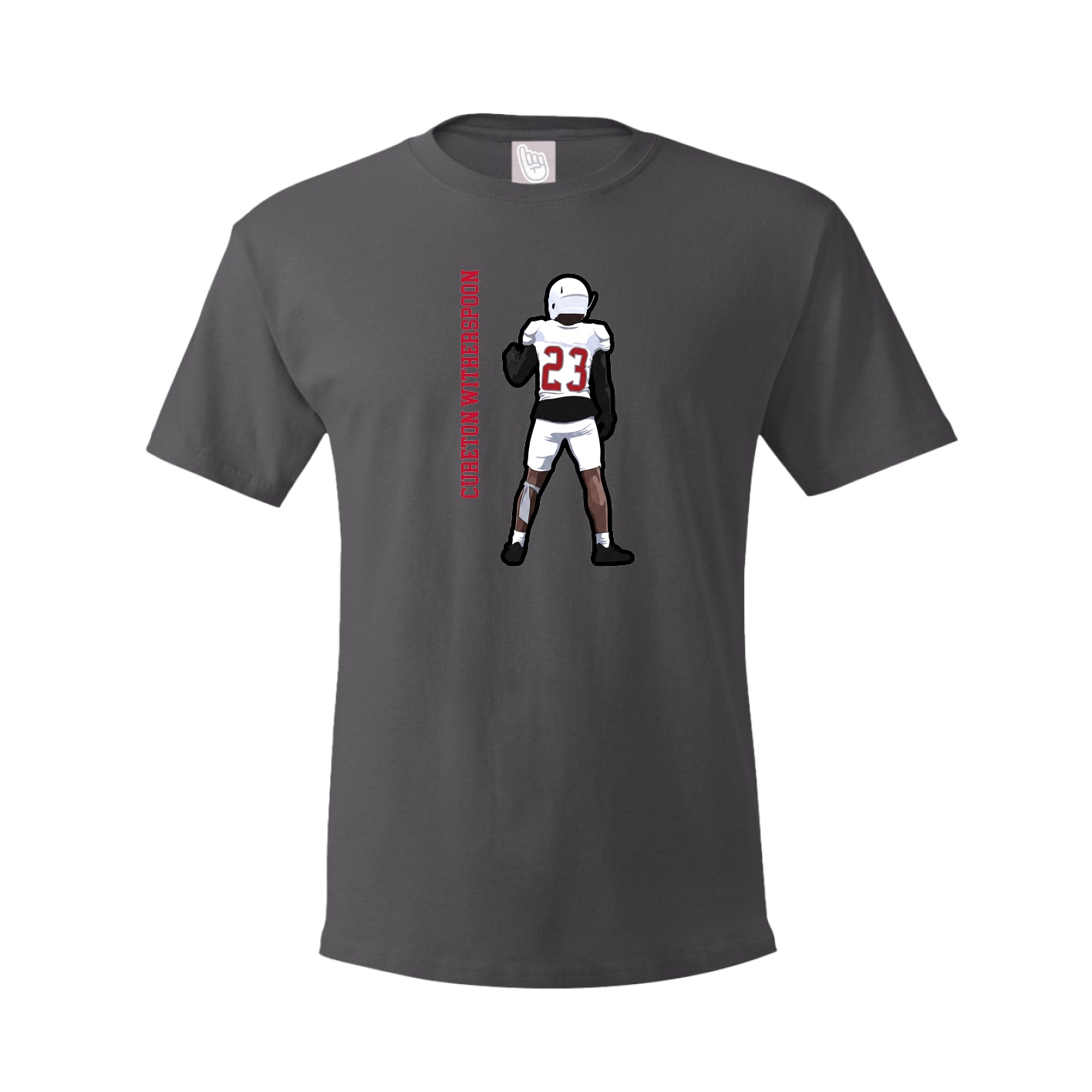 Tee — Name Vertical in Grey
