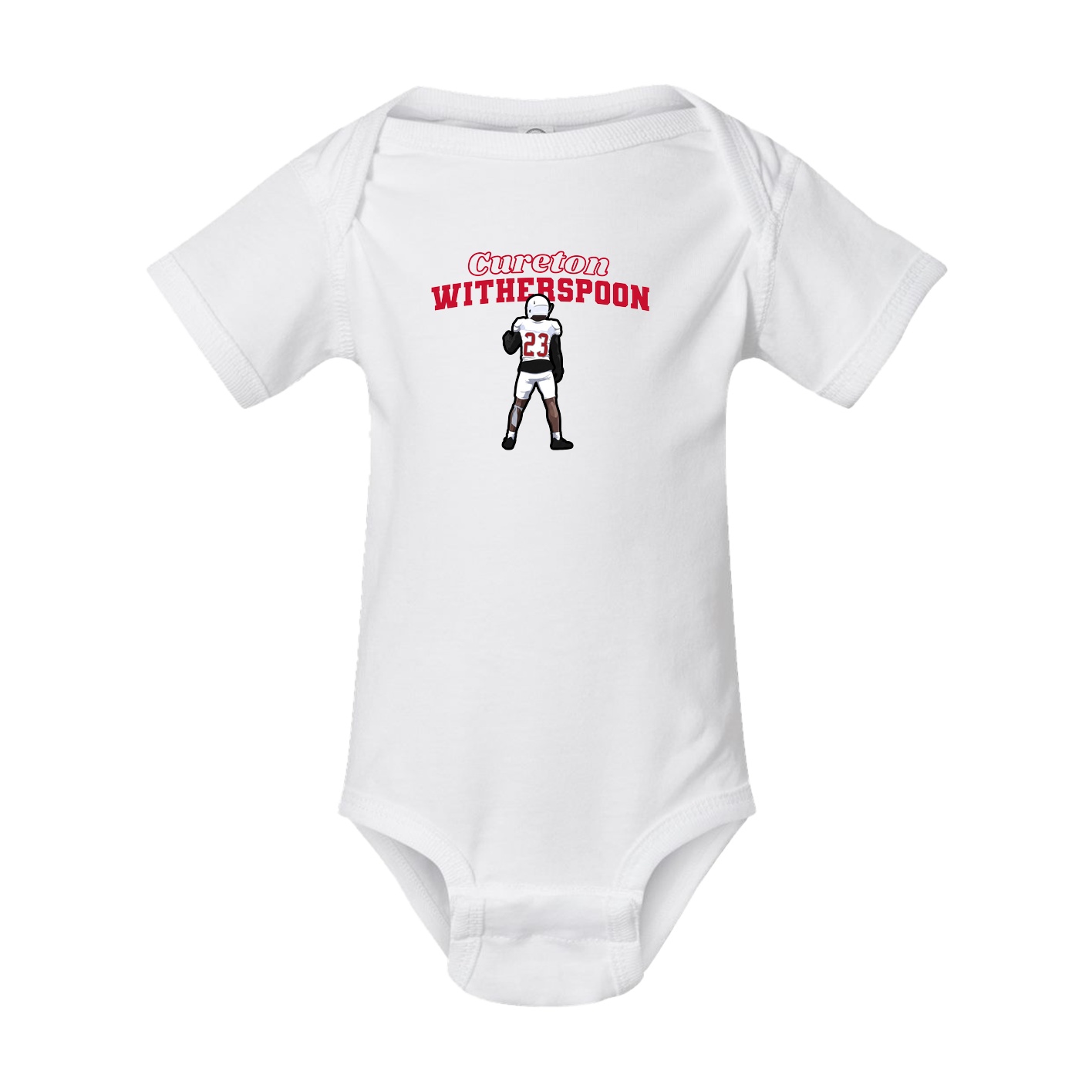Baby Onesie — Name Arch in White