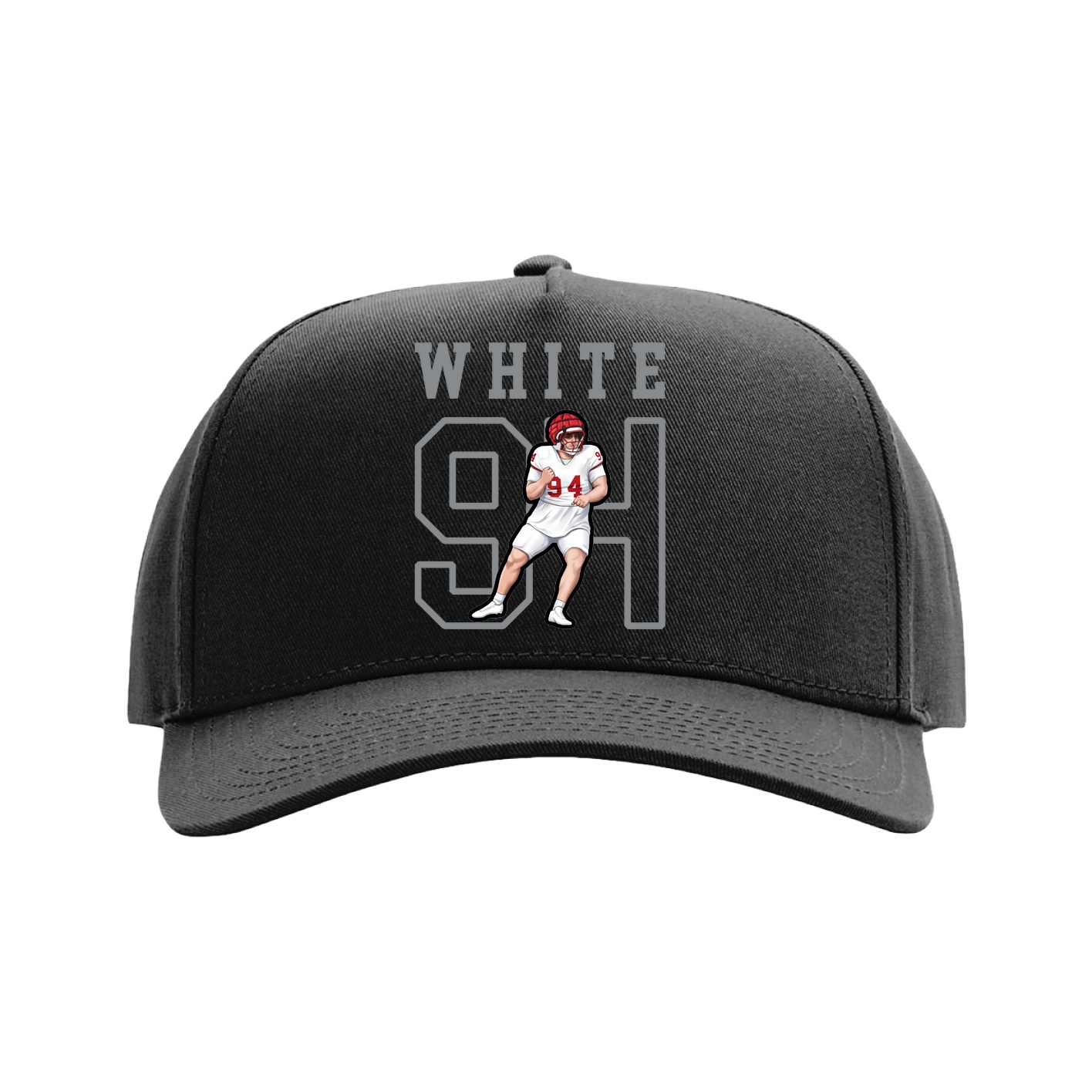 Full Fabric Five-Panel Champ Cap — Shirsey in Black