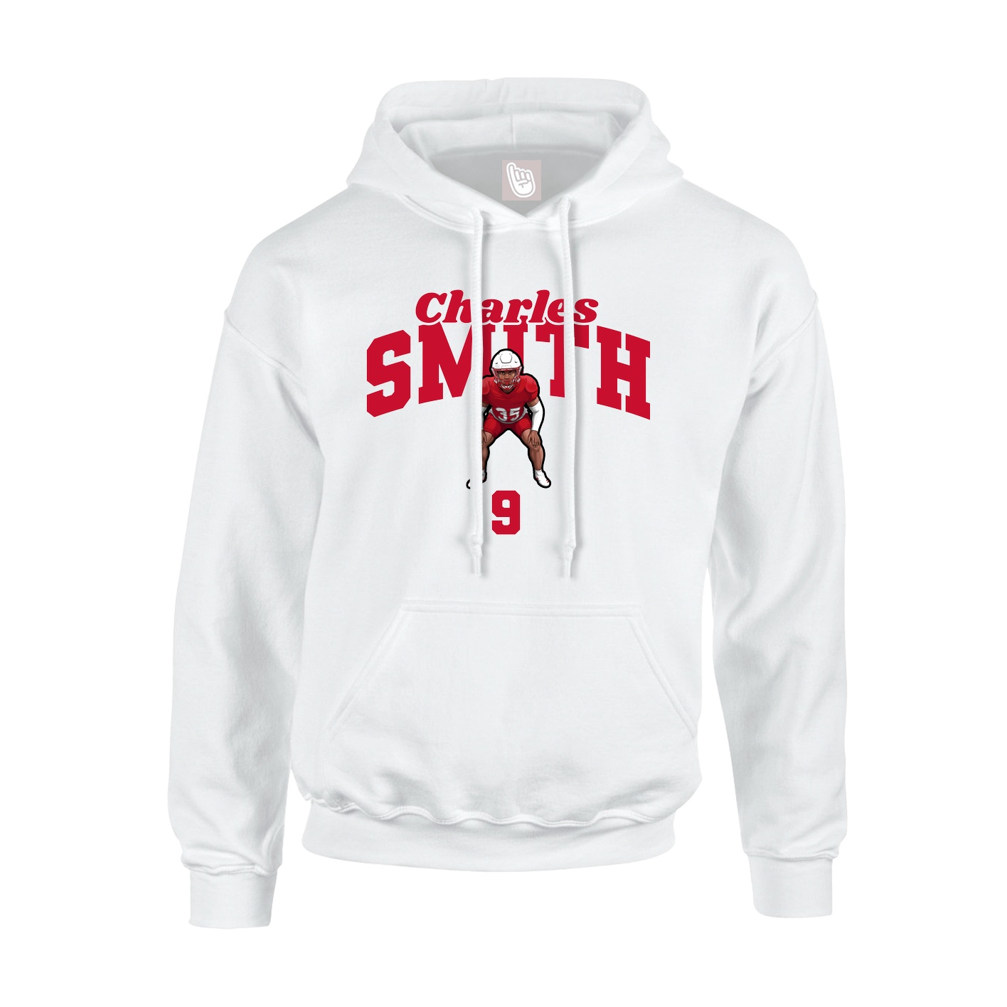 Youth Hoodie — Signature Arch in White