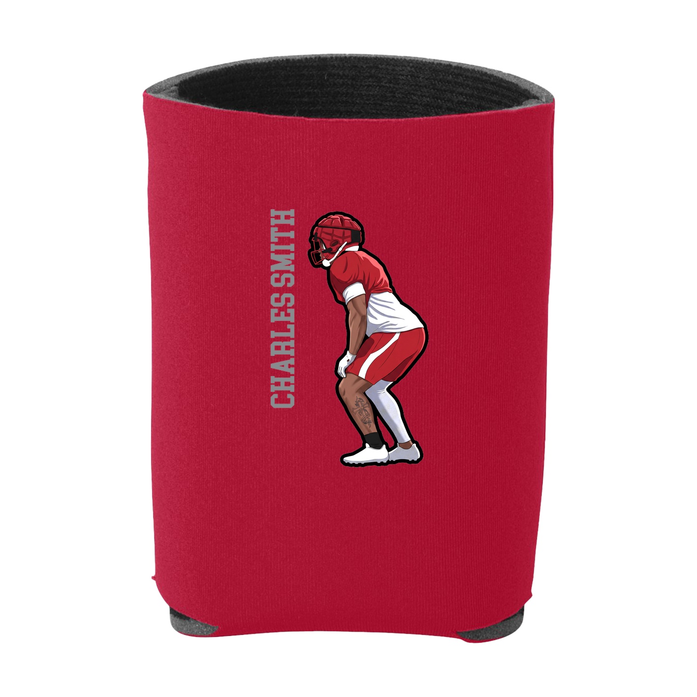 Can Holder — Name Vertical in Red