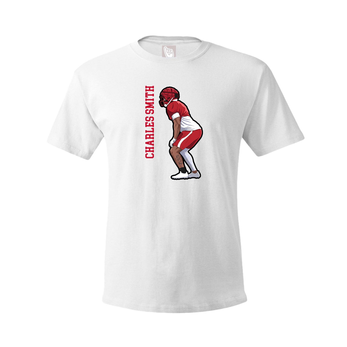 Tee — Name Vertical in White