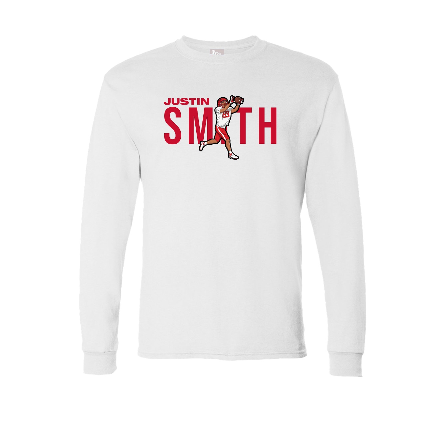 Long Sleeve Tee — Player Name in White