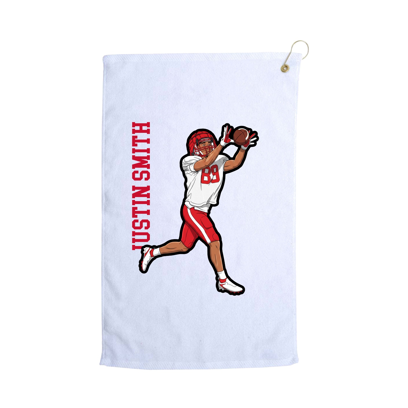 Golf Towel — Name Vertical in White