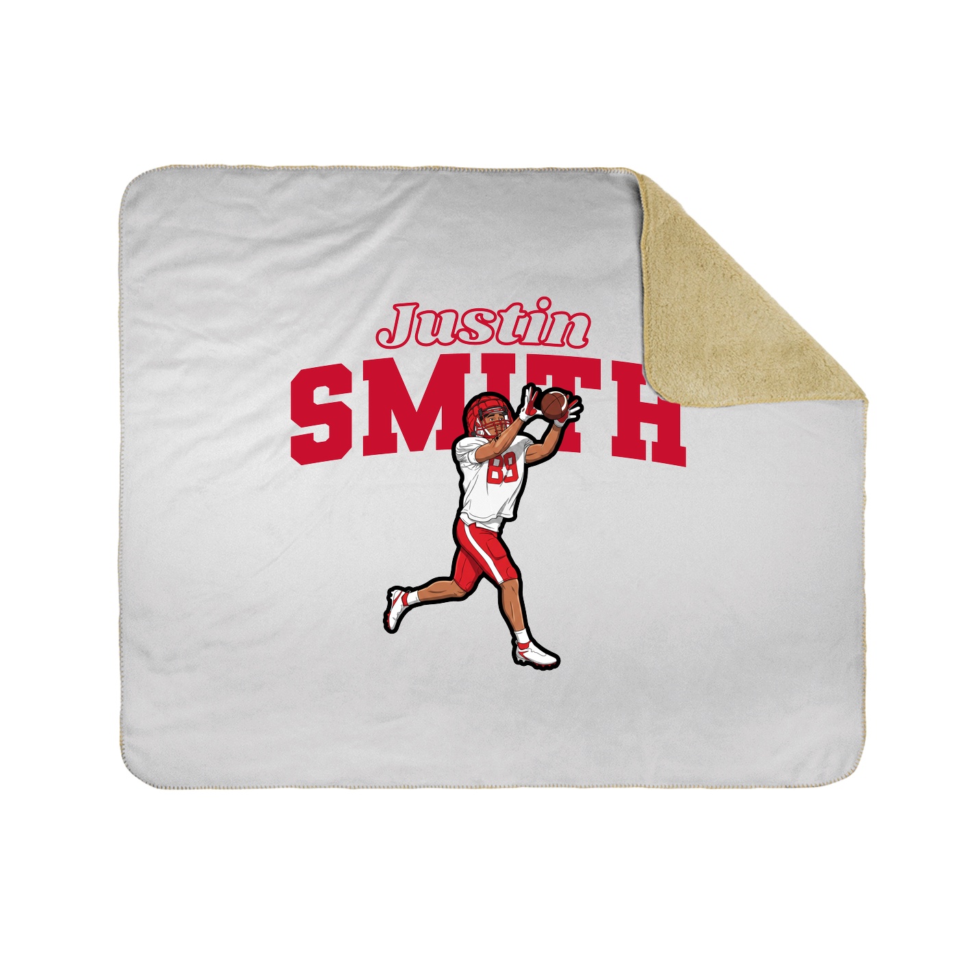 Throw Blanket — Name Arch in White