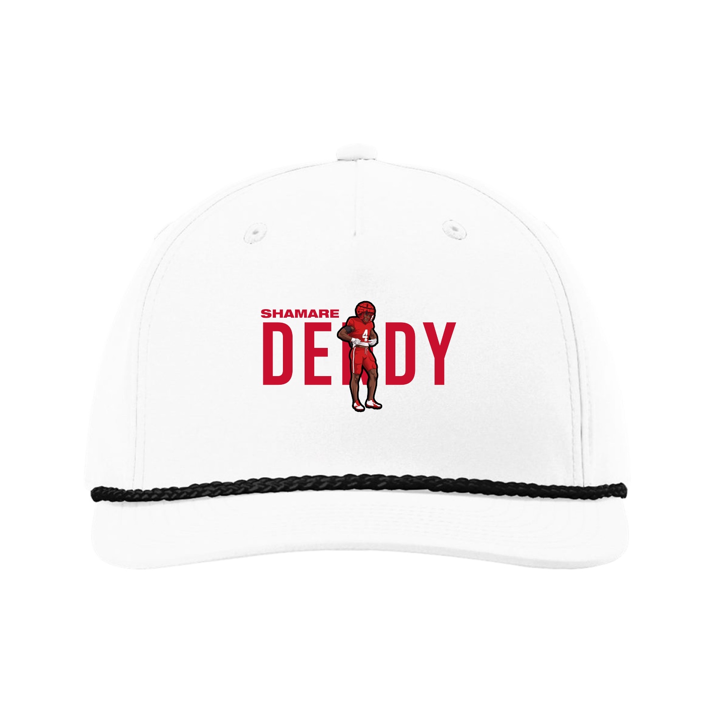 Five-Panel Classic Rope Cap — Player Name in White