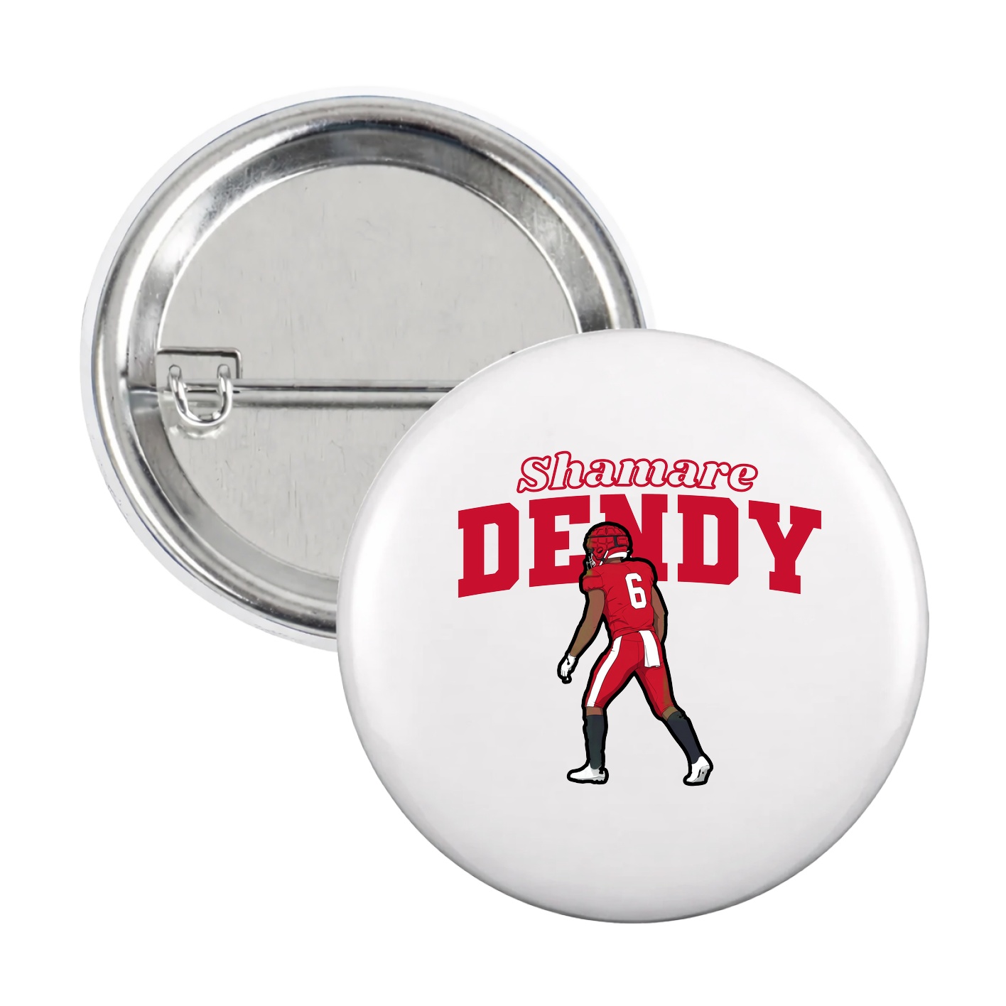 Game Day Button — Name Arch in White