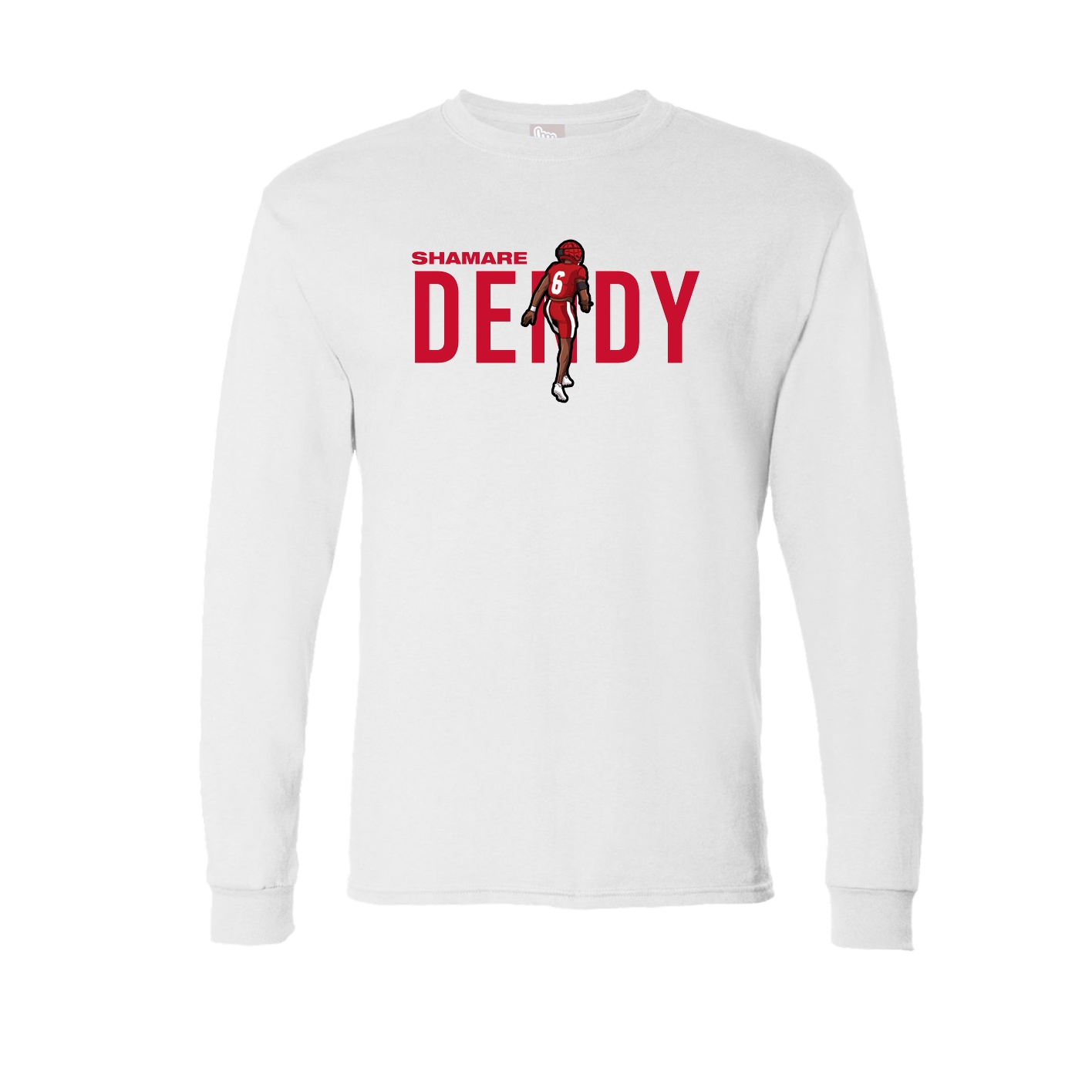 Long Sleeve Tee — Player Name in White