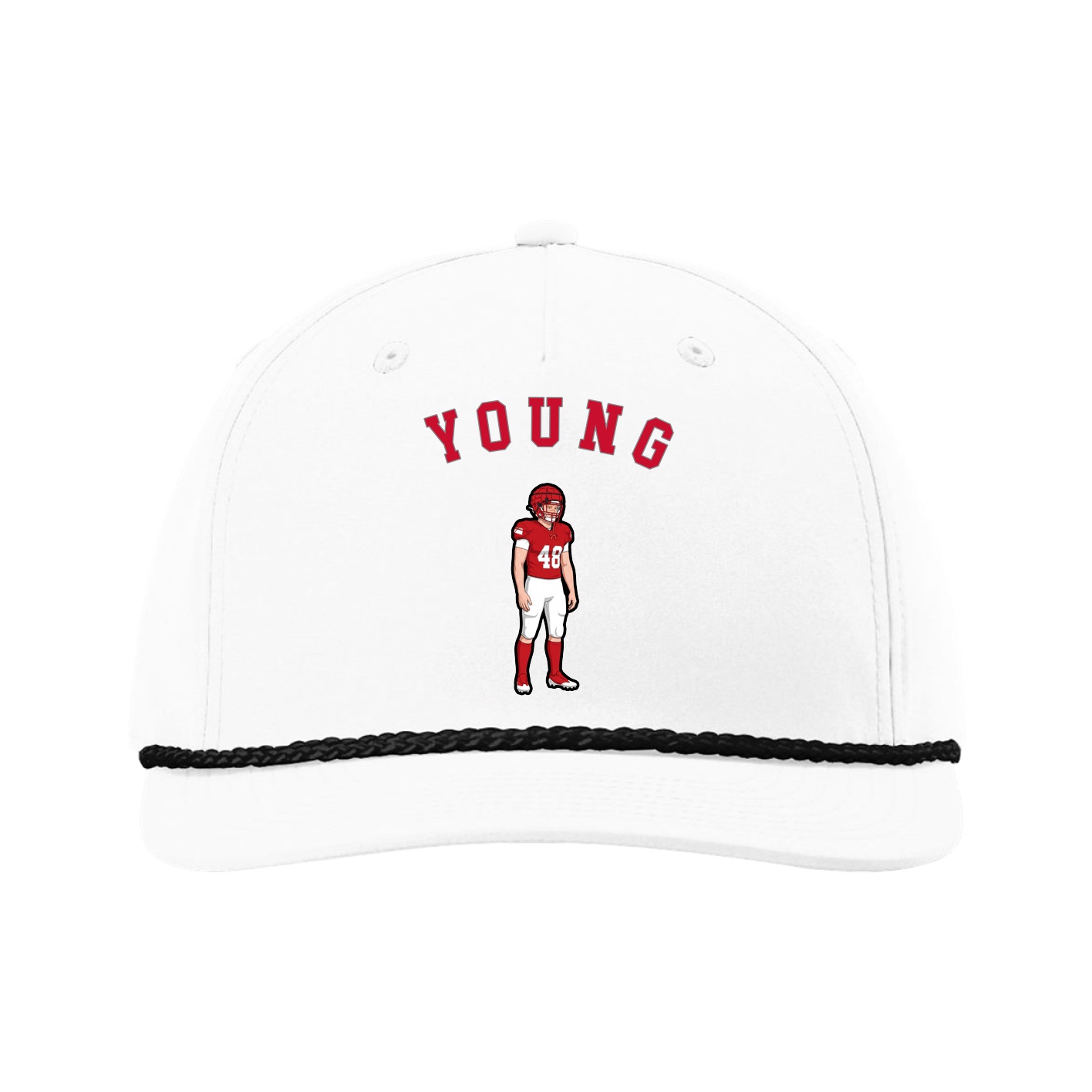 Five-Panel Classic Rope Cap — Shirsey Arch in White