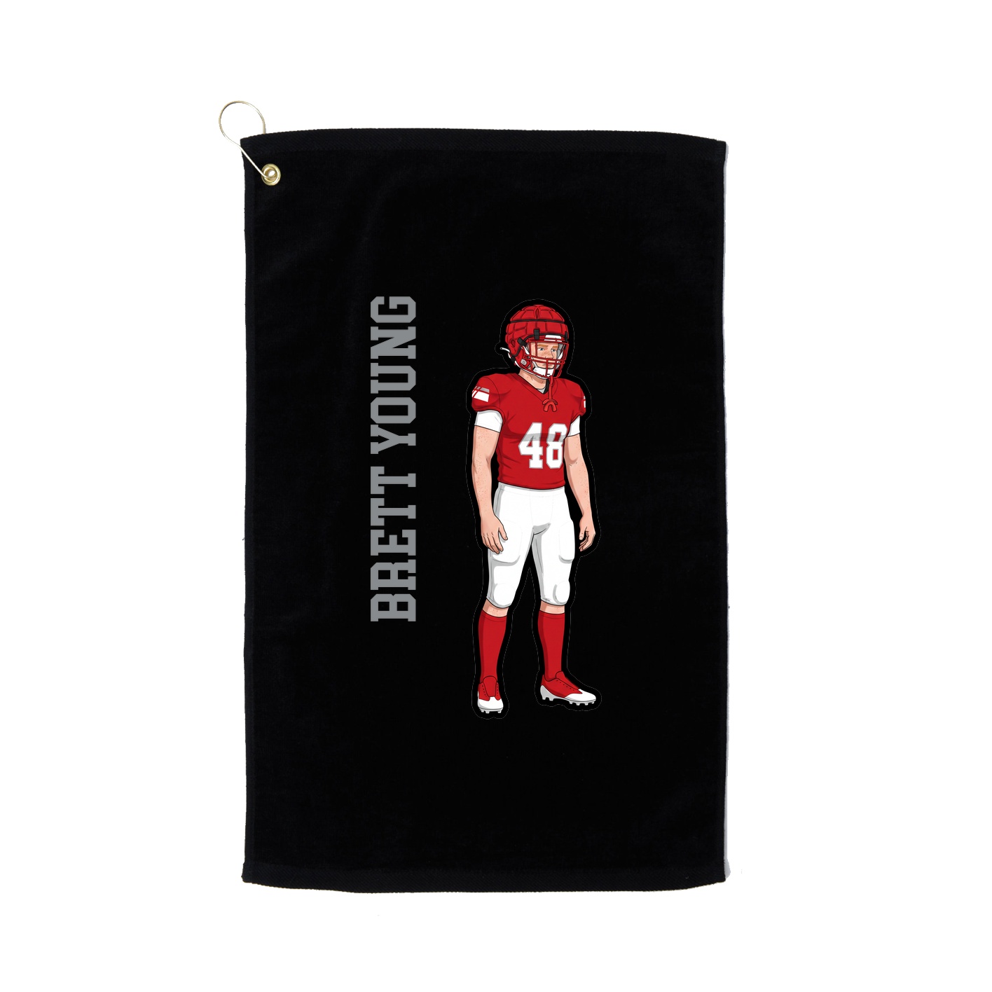 Golf Towel — Name Vertical in Black