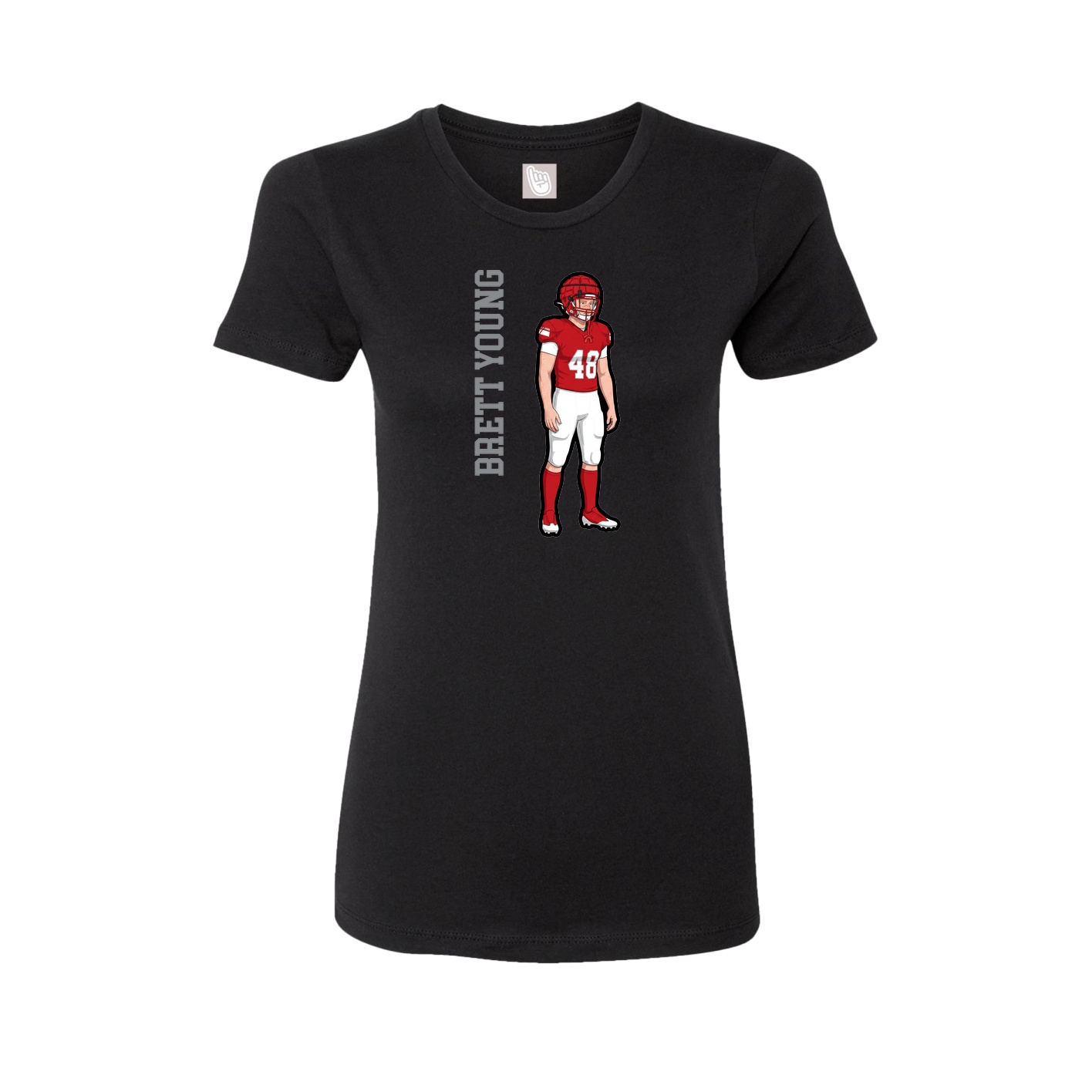 Fitted Women's Tee — Name Vertical in Black