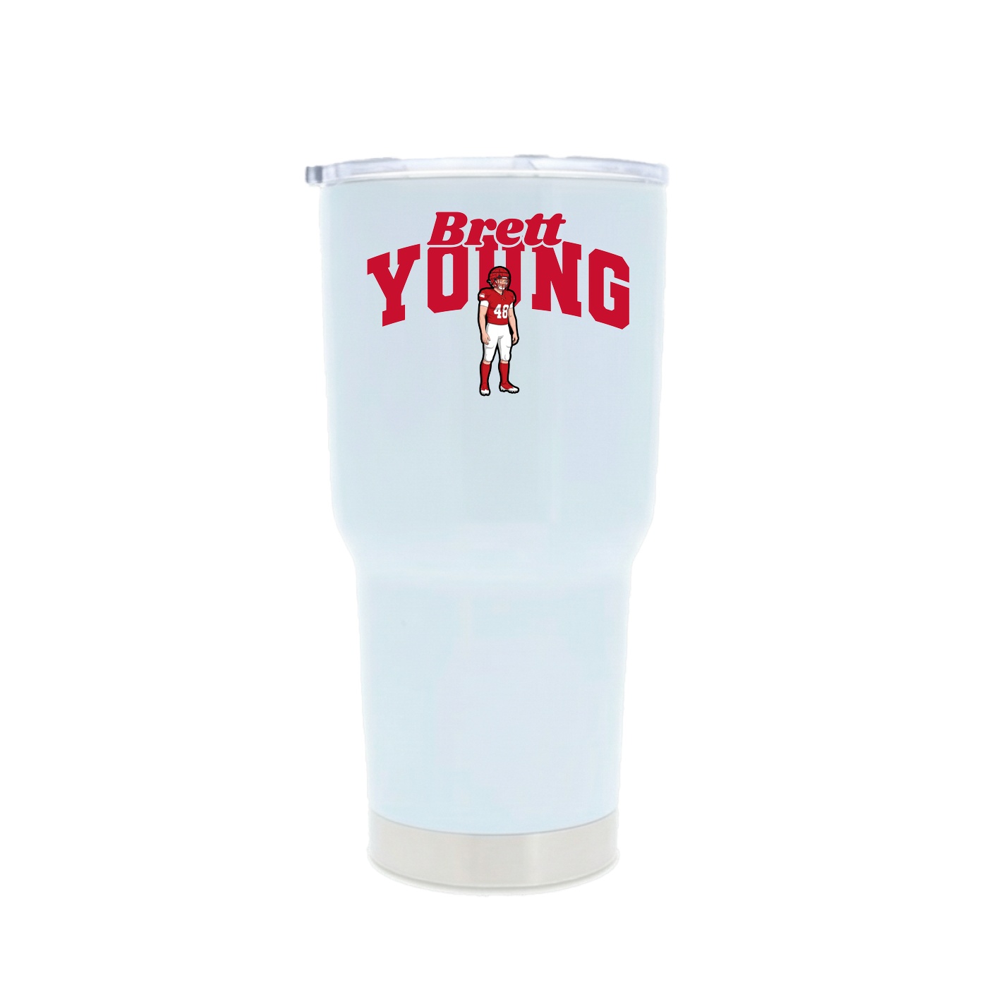 30oz Stainless Steel Tumbler — Signature Arch in White