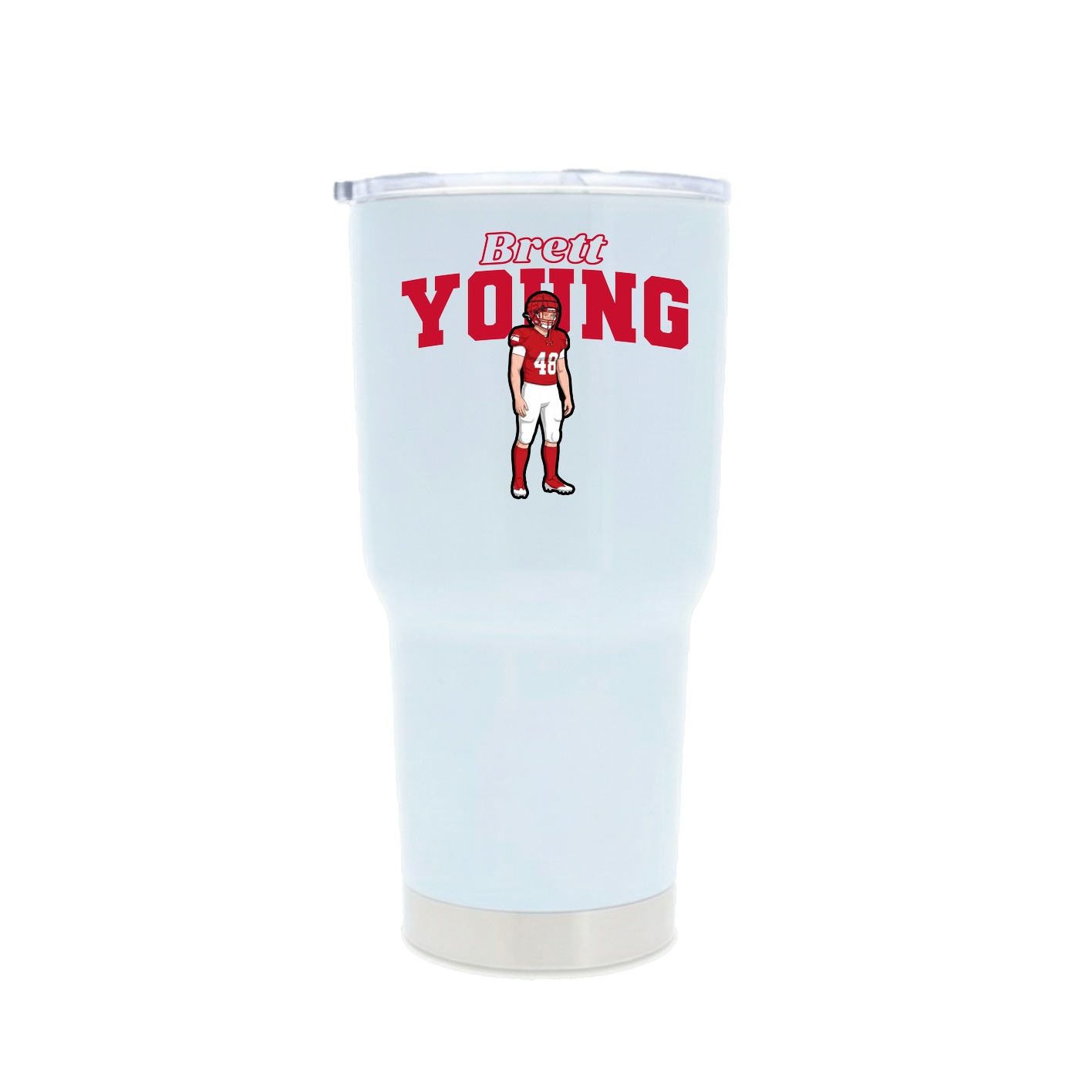 30oz Stainless Steel Tumbler — Name Arch in White