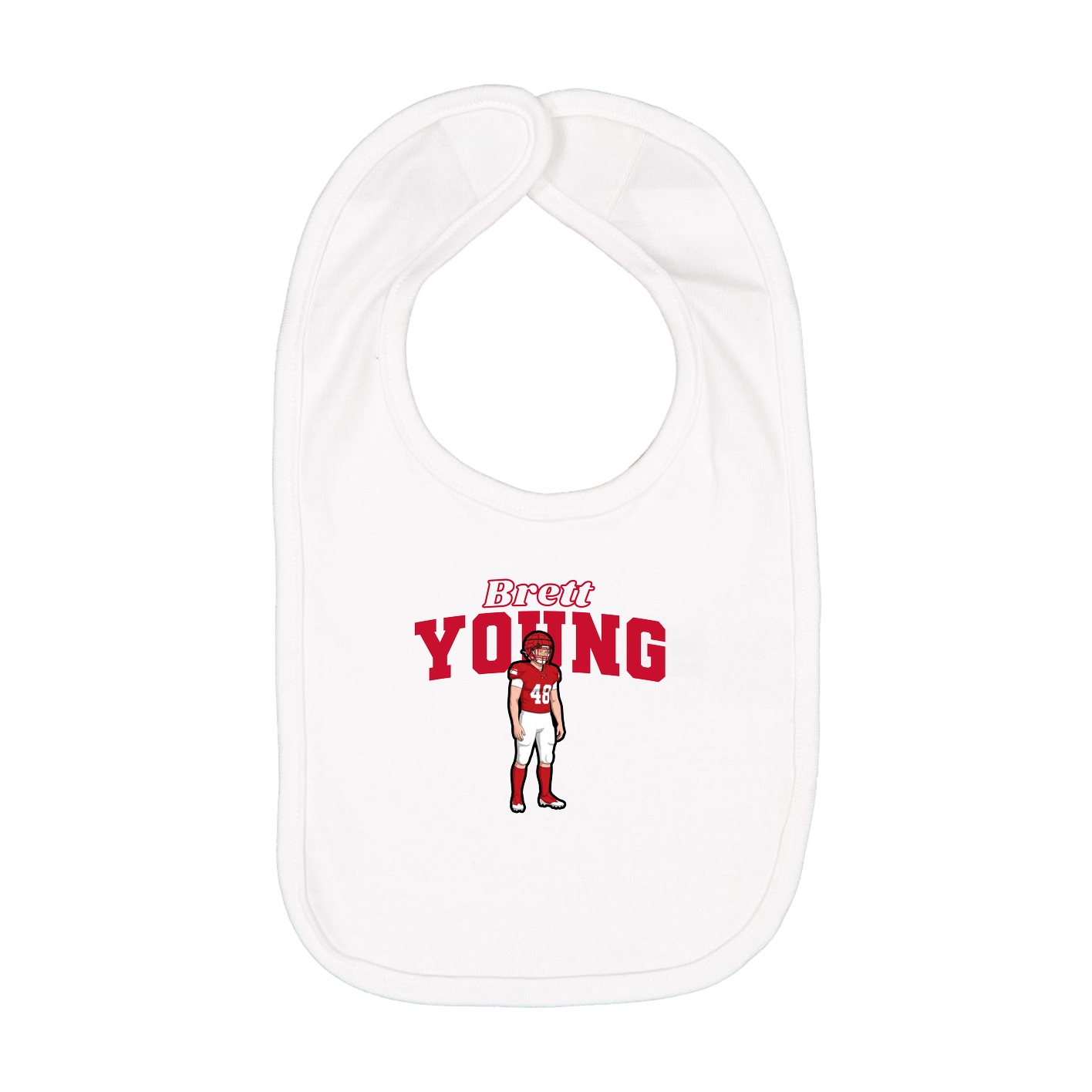 Infant Bib — Name Arch in White