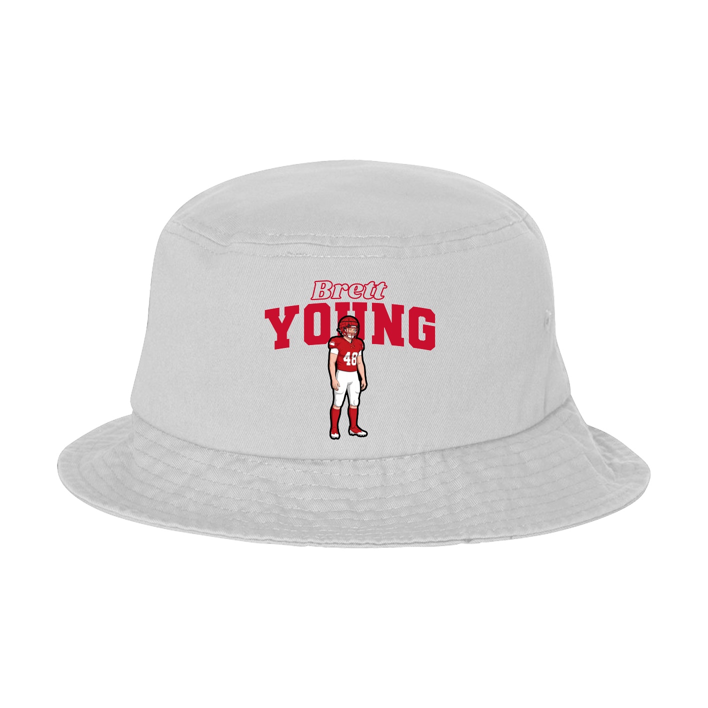 Bucket Cap — Name Arch in White