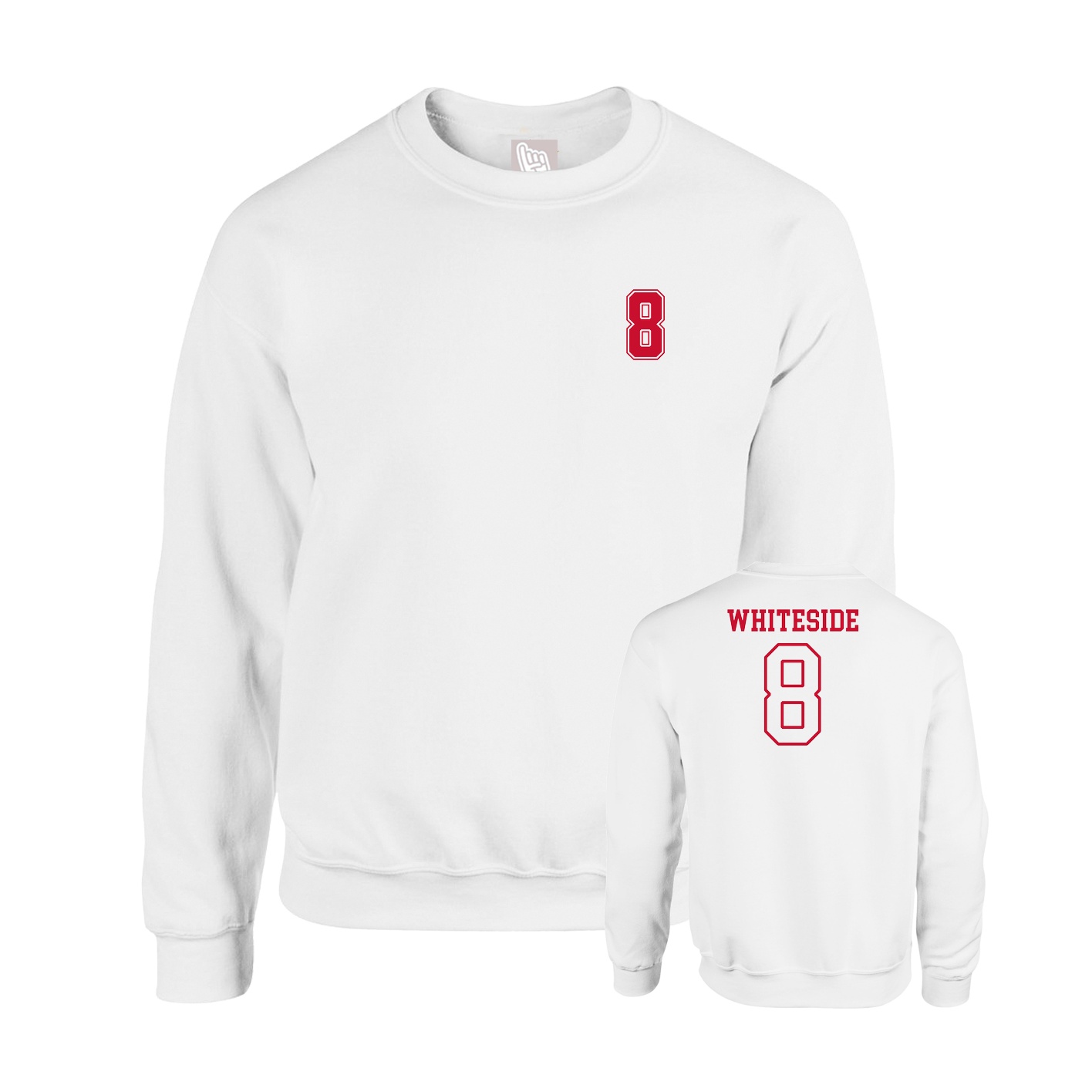 Fleece Crew — Chest Back in White