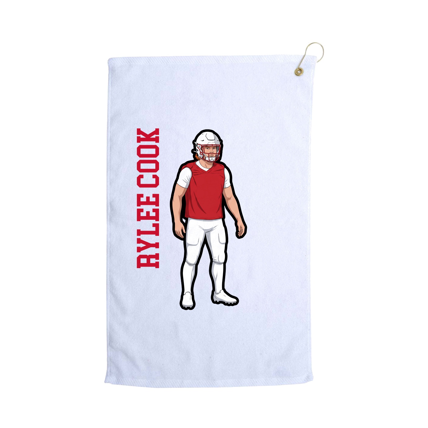 Golf Towel — Name Vertical in White