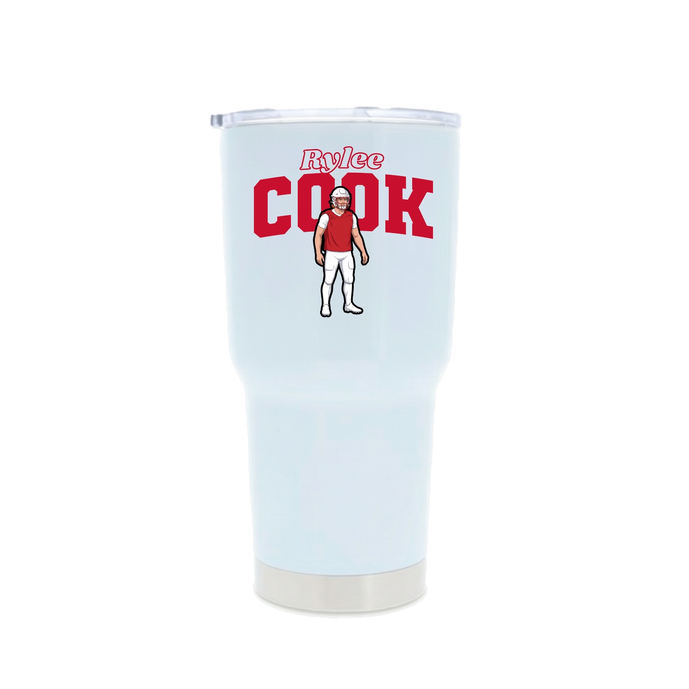 30oz Stainless Steel Tumbler — Name Arch in White