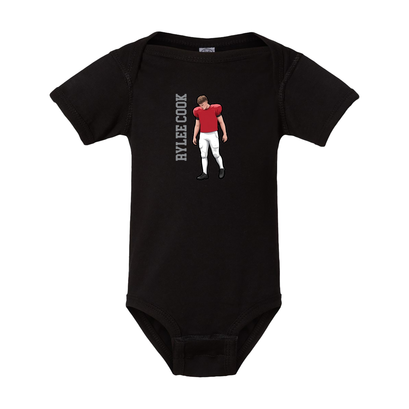 Baby Onesie — Name Vertical in Black