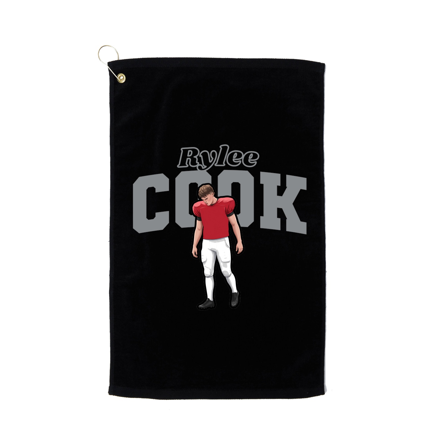 Golf Towel — Name Arch in Black