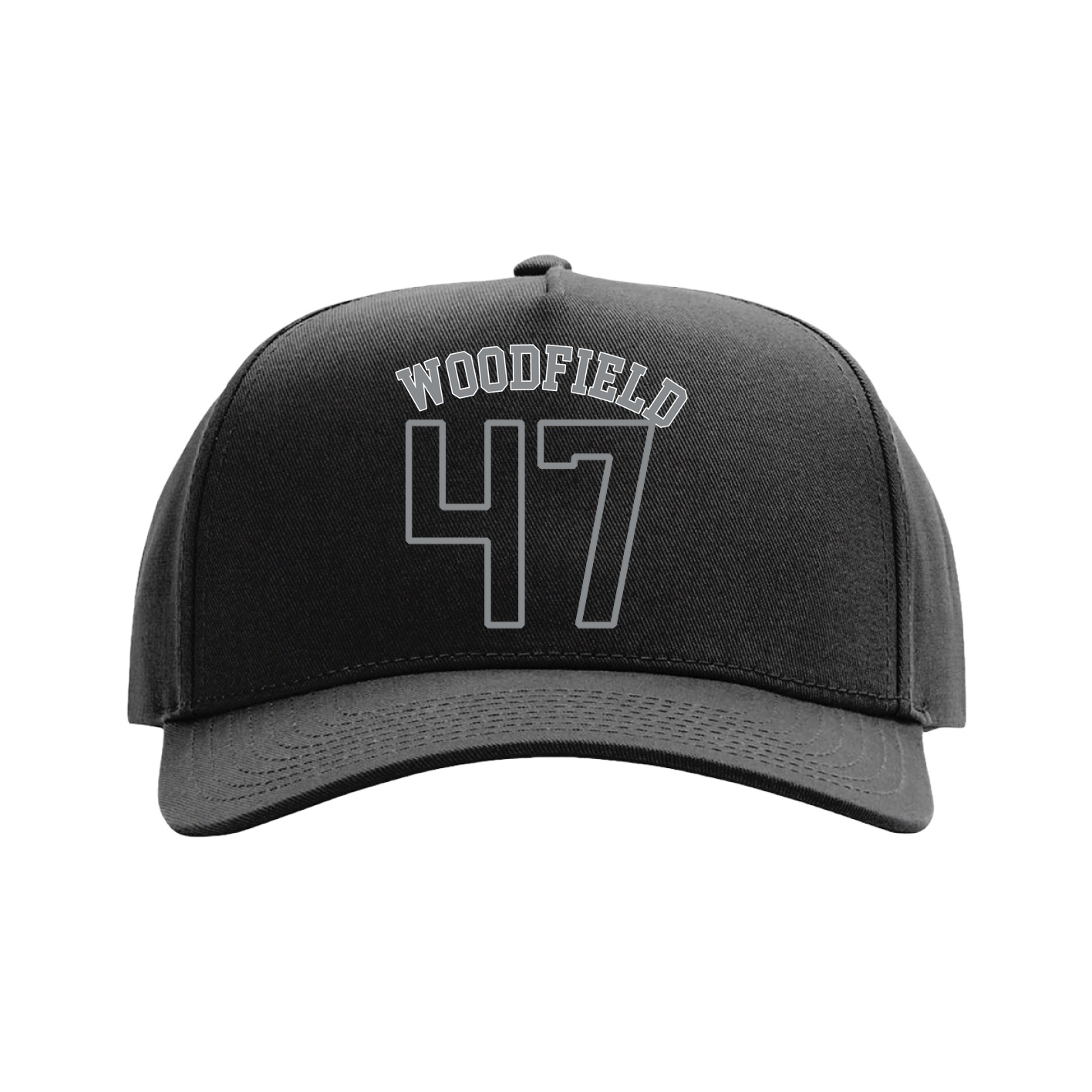 Full Fabric Five-Panel Champ Cap — Shirsey Arch in Black