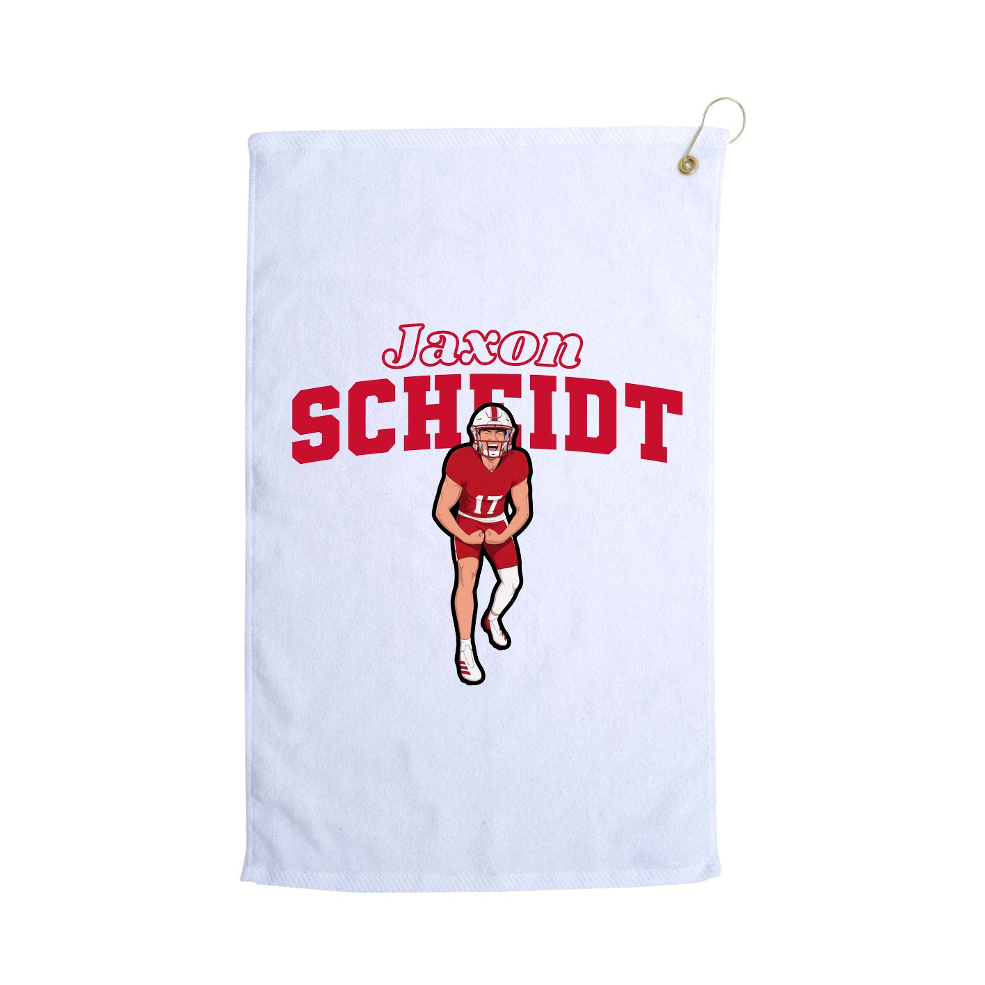 Golf Towel — Name Arch in White