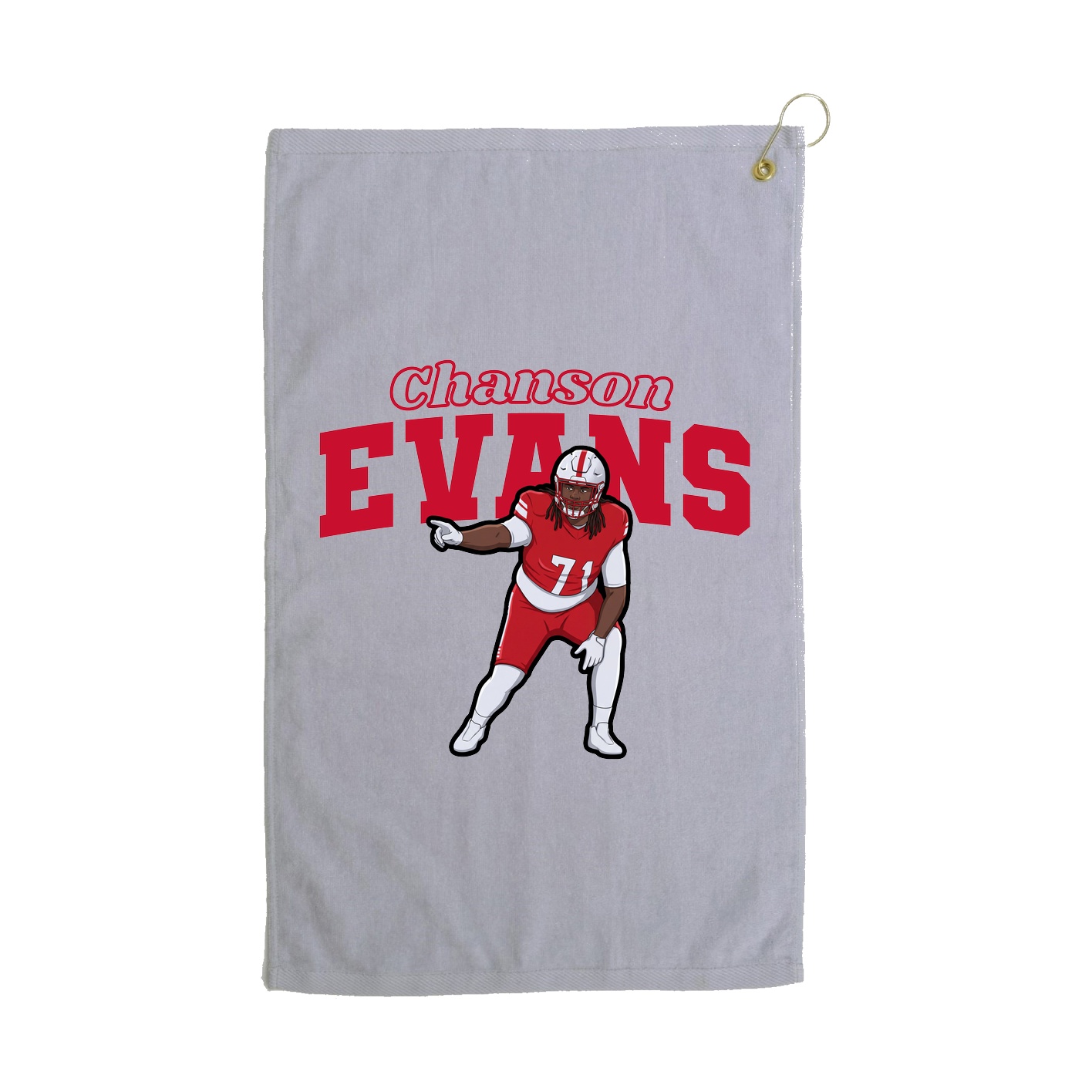 Golf Towel — Name Arch in Grey