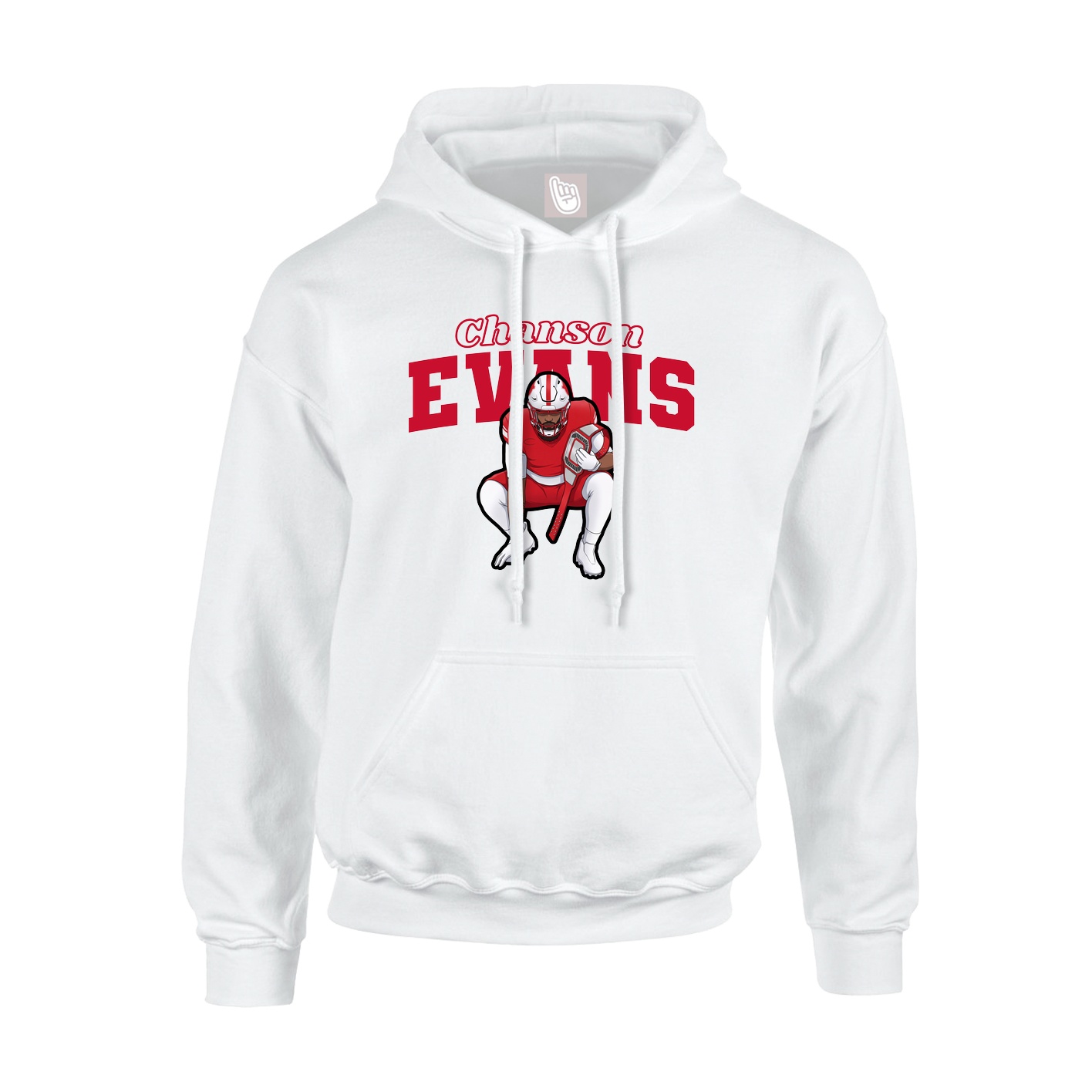 Hoodie — Name Arch in White