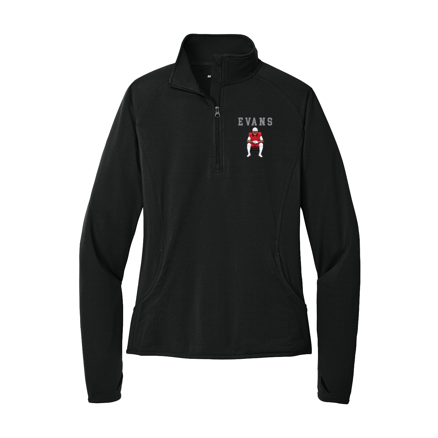 Women's Q-Zip Pullover — Shirsey in Black