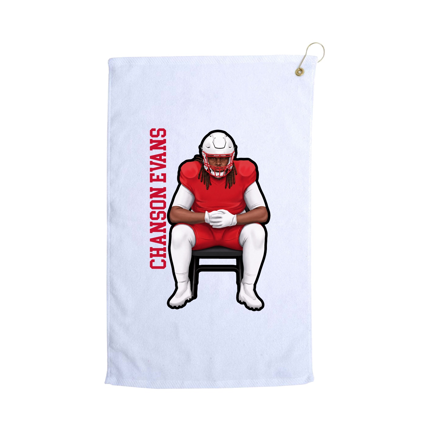 Golf Towel — Name Vertical in White