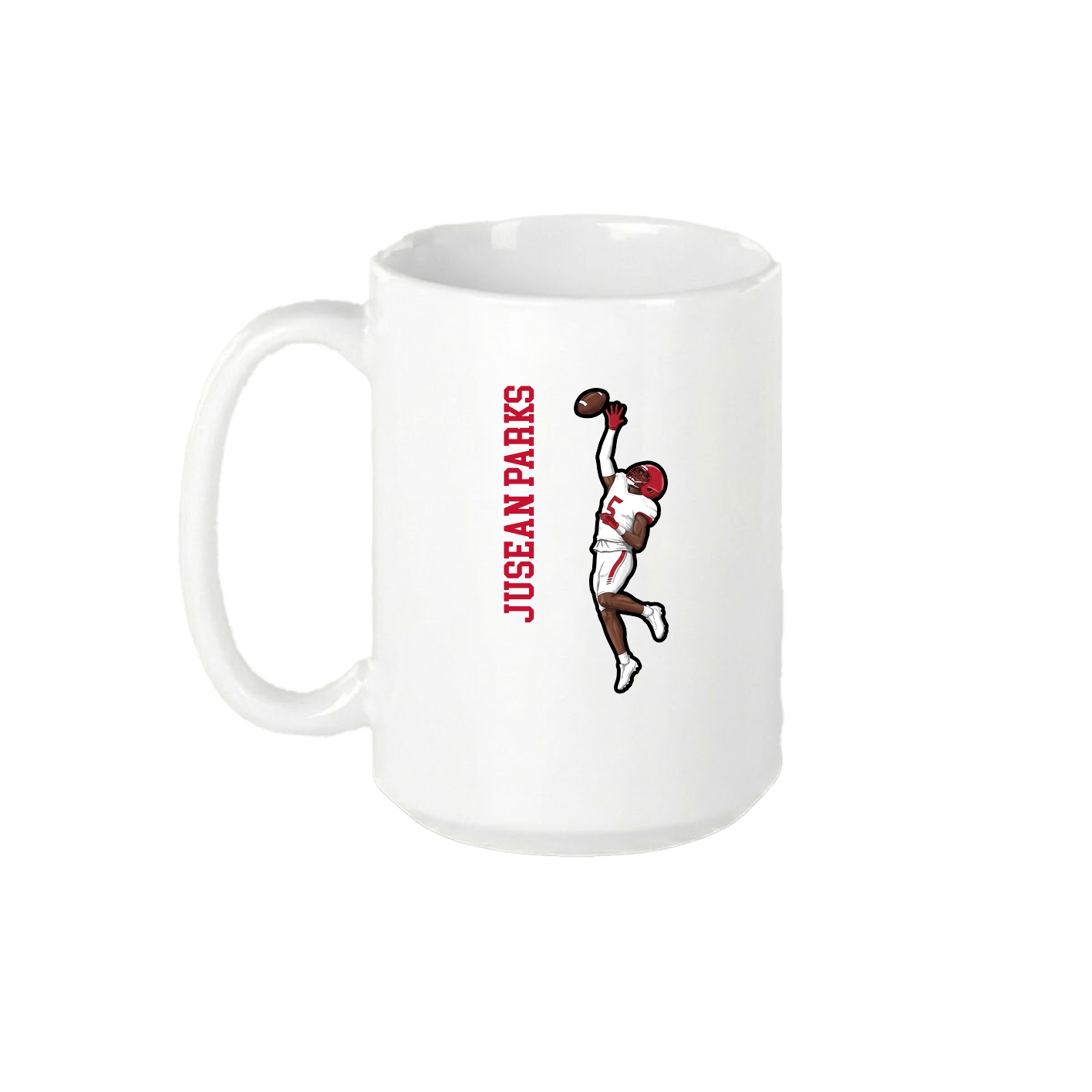 15oz Coffee Mug — Name Vertical in White