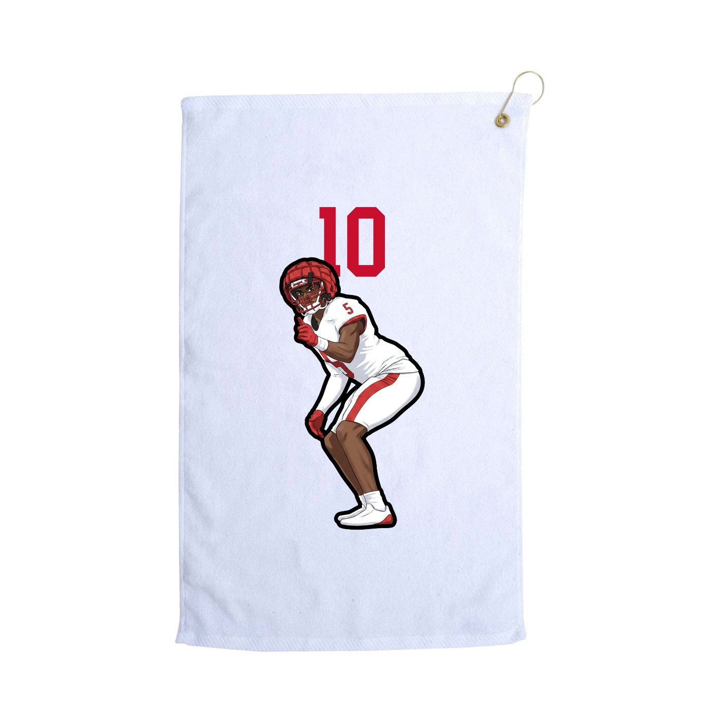 Golf Towel — Number Top in White