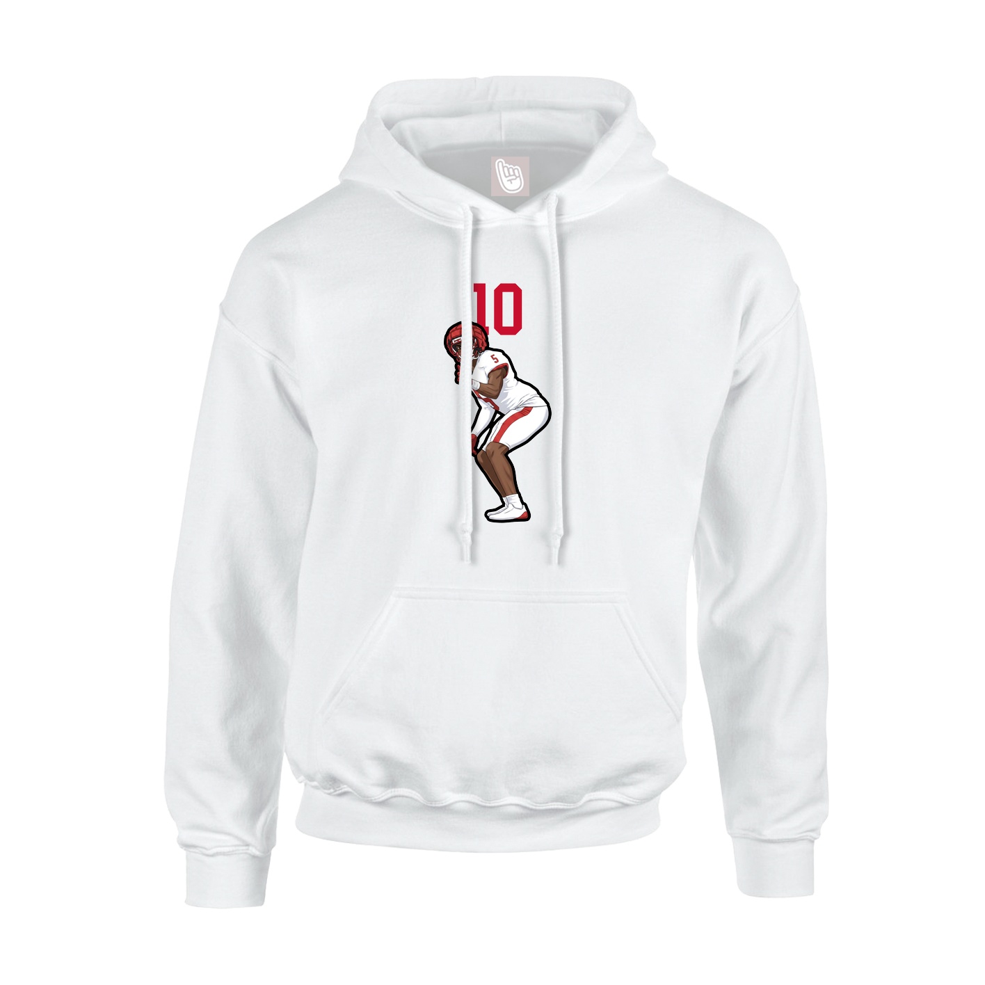 Youth Hoodie — Number Top in White