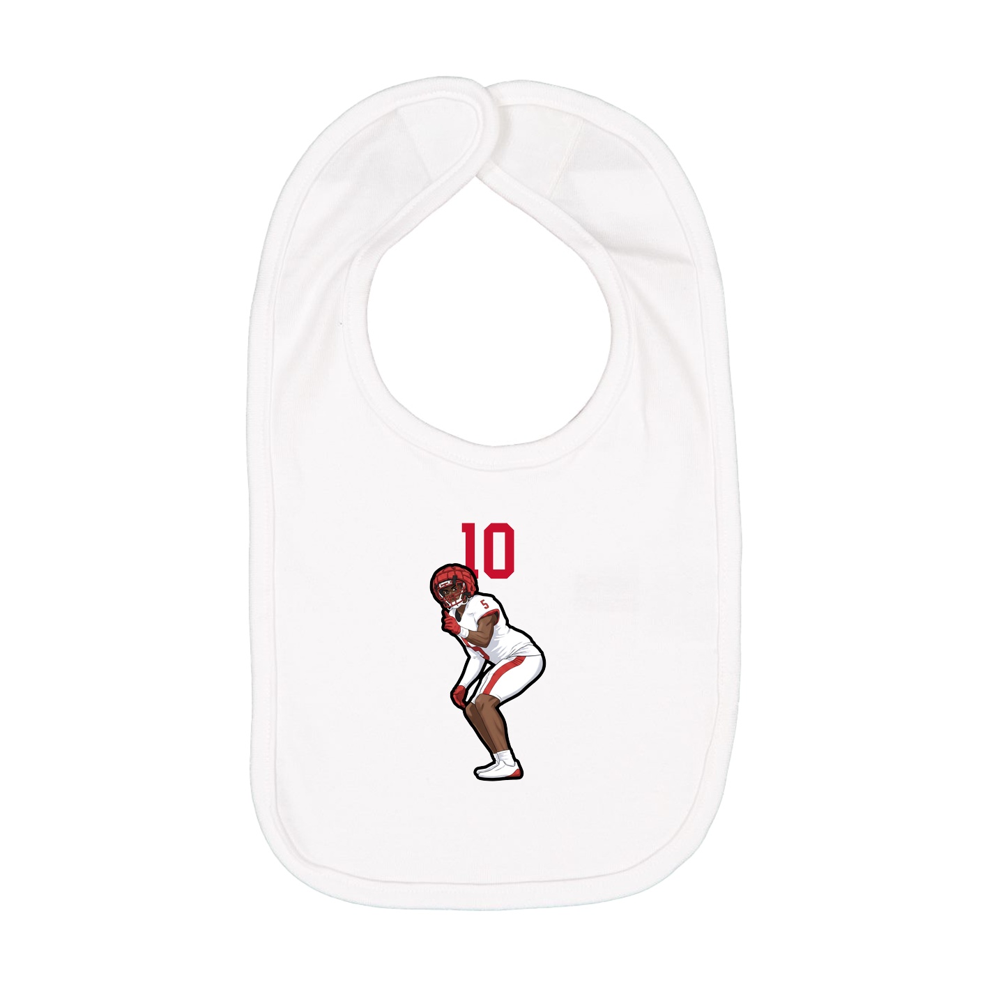Infant Bib — Number Top in White