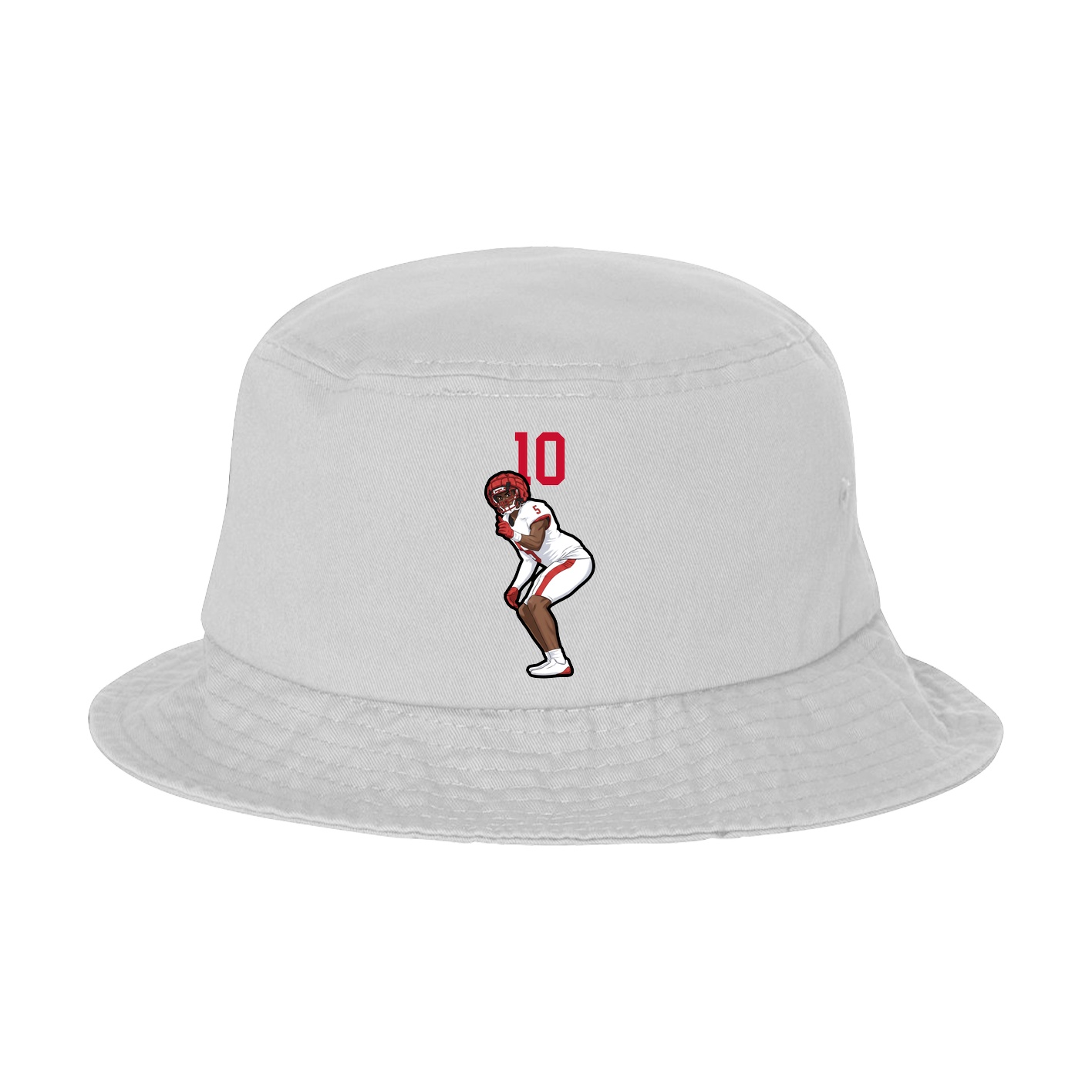 Bucket Cap — Number Top in White