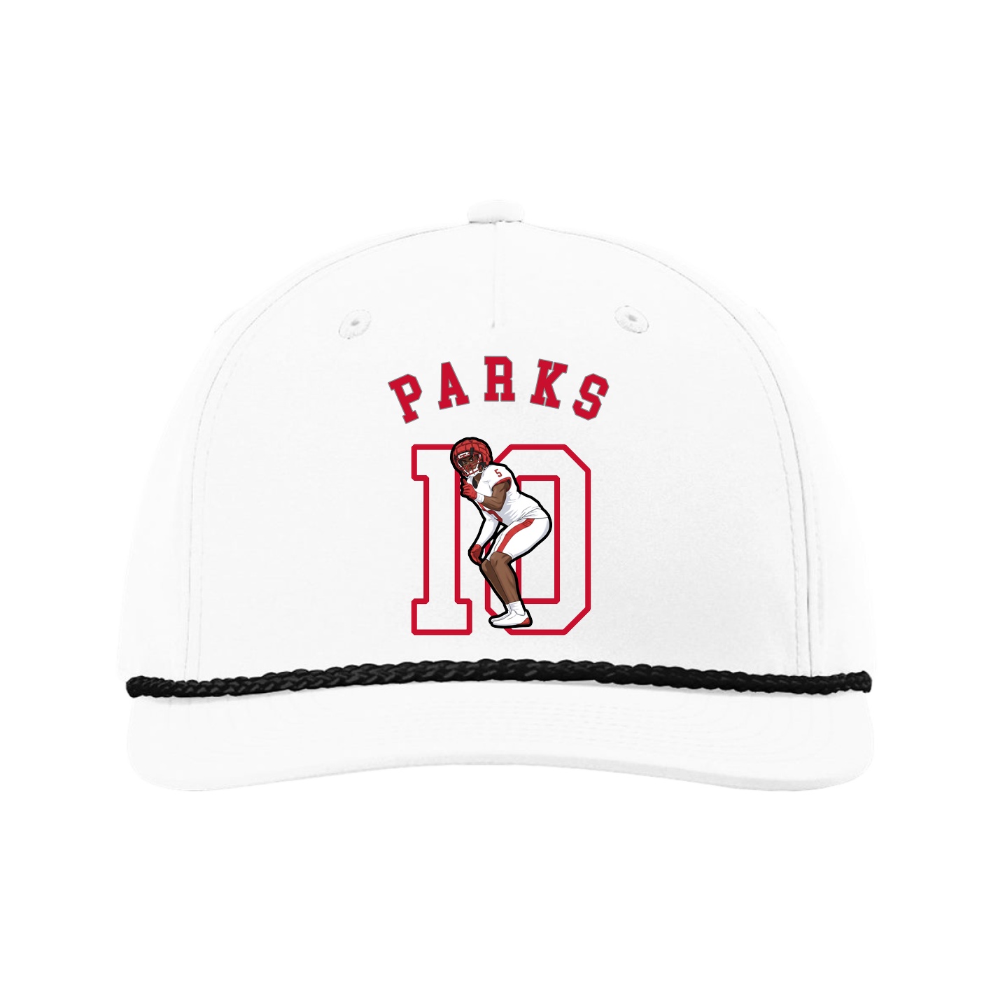 Five-Panel Classic Rope Cap — Shirsey Arch in White