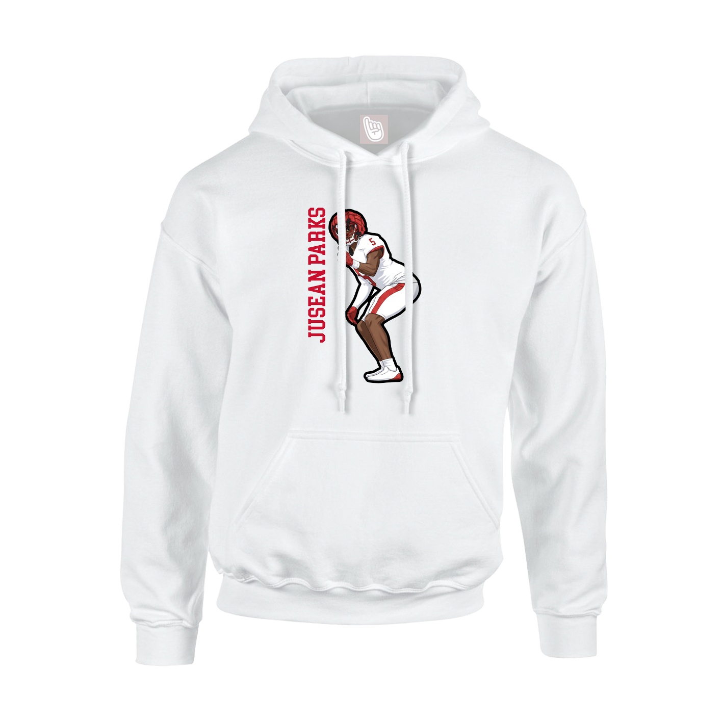 Hoodie — Name Vertical in White