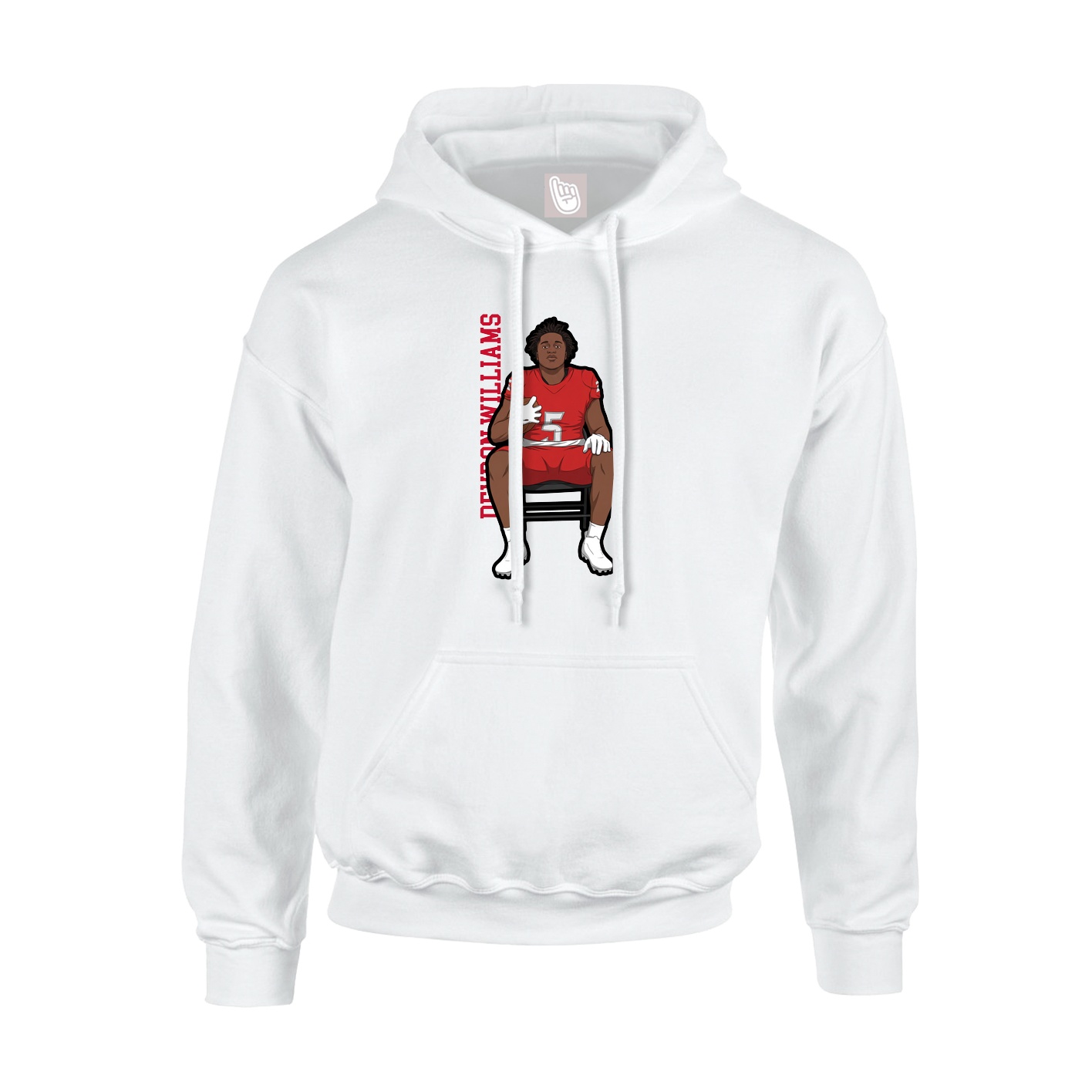 Youth Hoodie — Name Vertical in White