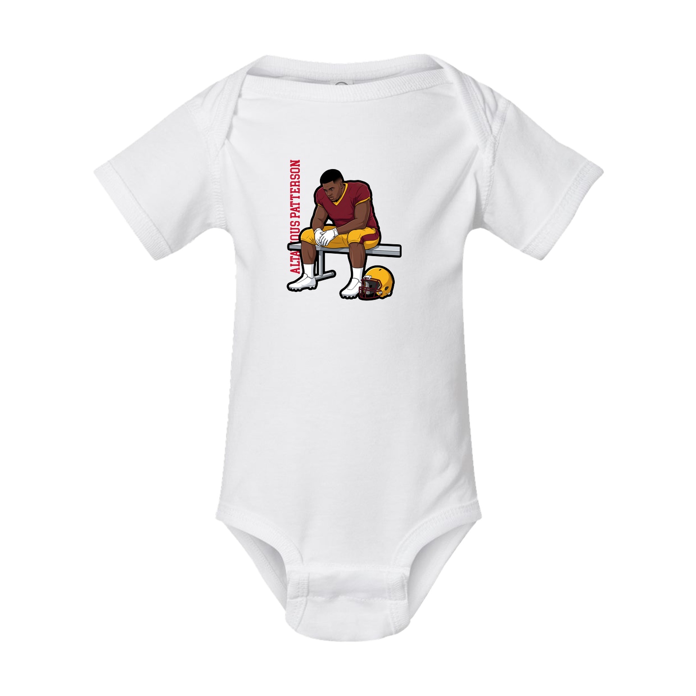 Baby Onesie — Name Vertical in White