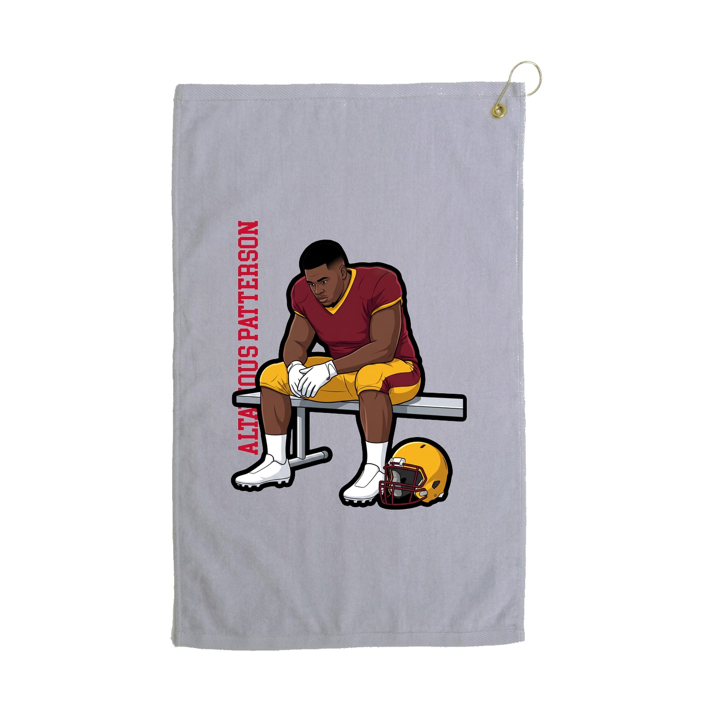 Golf Towel — Name Vertical in Grey