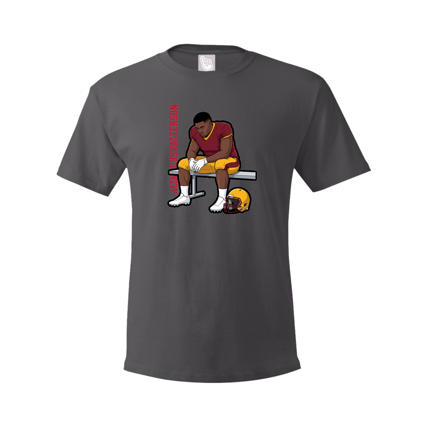 Tee — Name Vertical in Grey