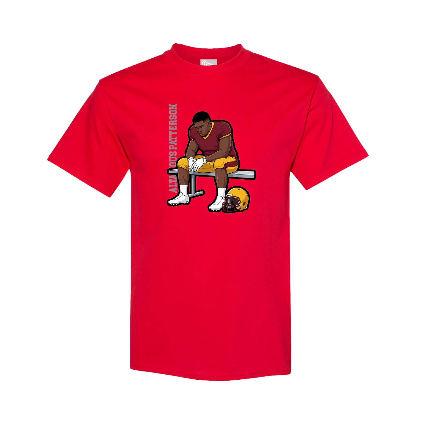 Tee — Name Vertical in Red