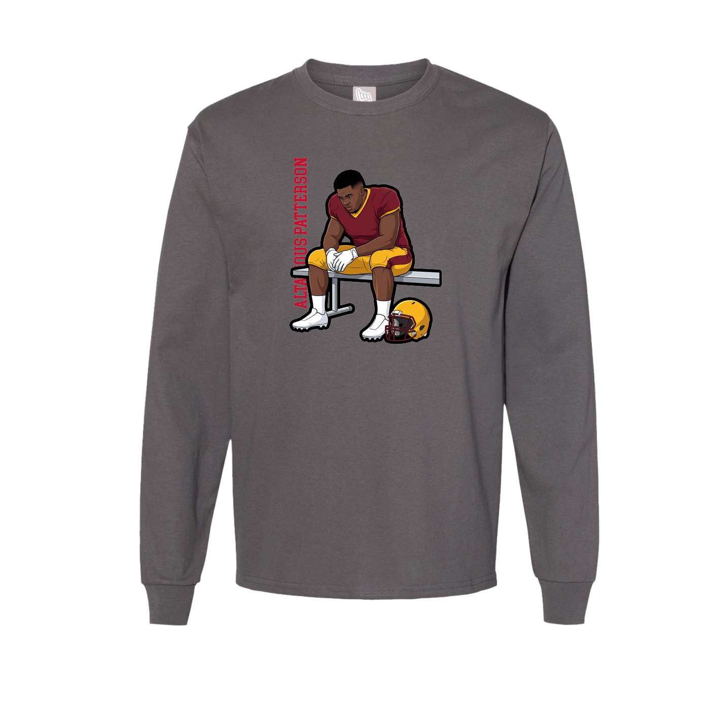 Long Sleeve Tee — Name Vertical in Grey