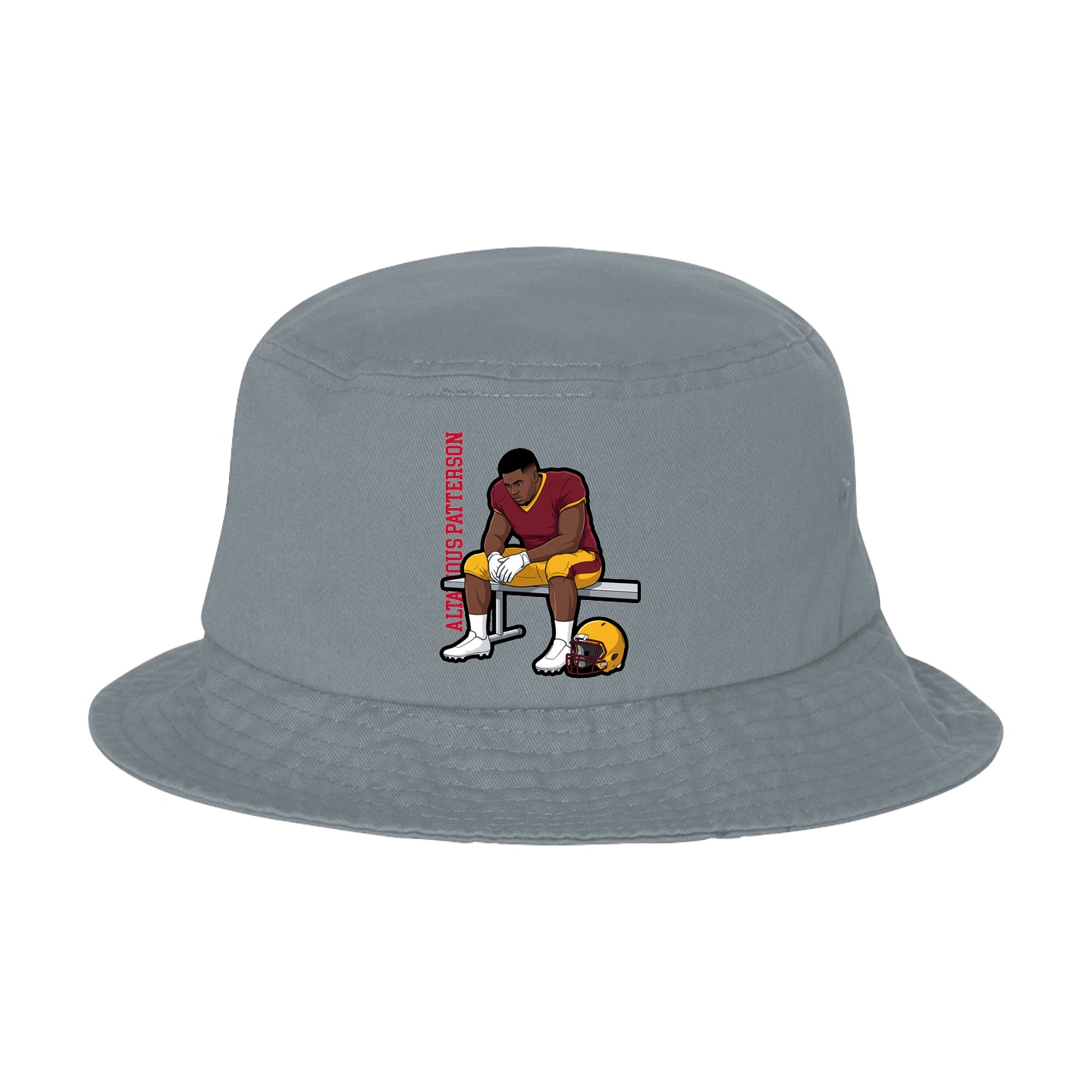 Bucket Cap — Name Vertical in Grey