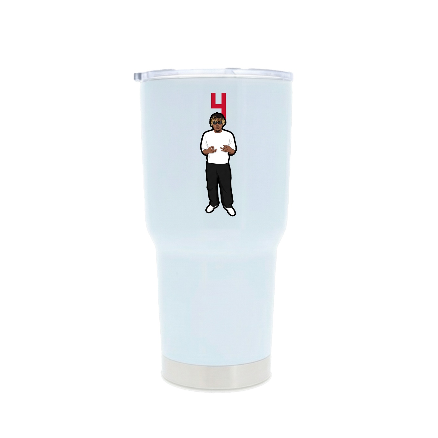 30oz Stainless Steel Tumbler — Number Top in White